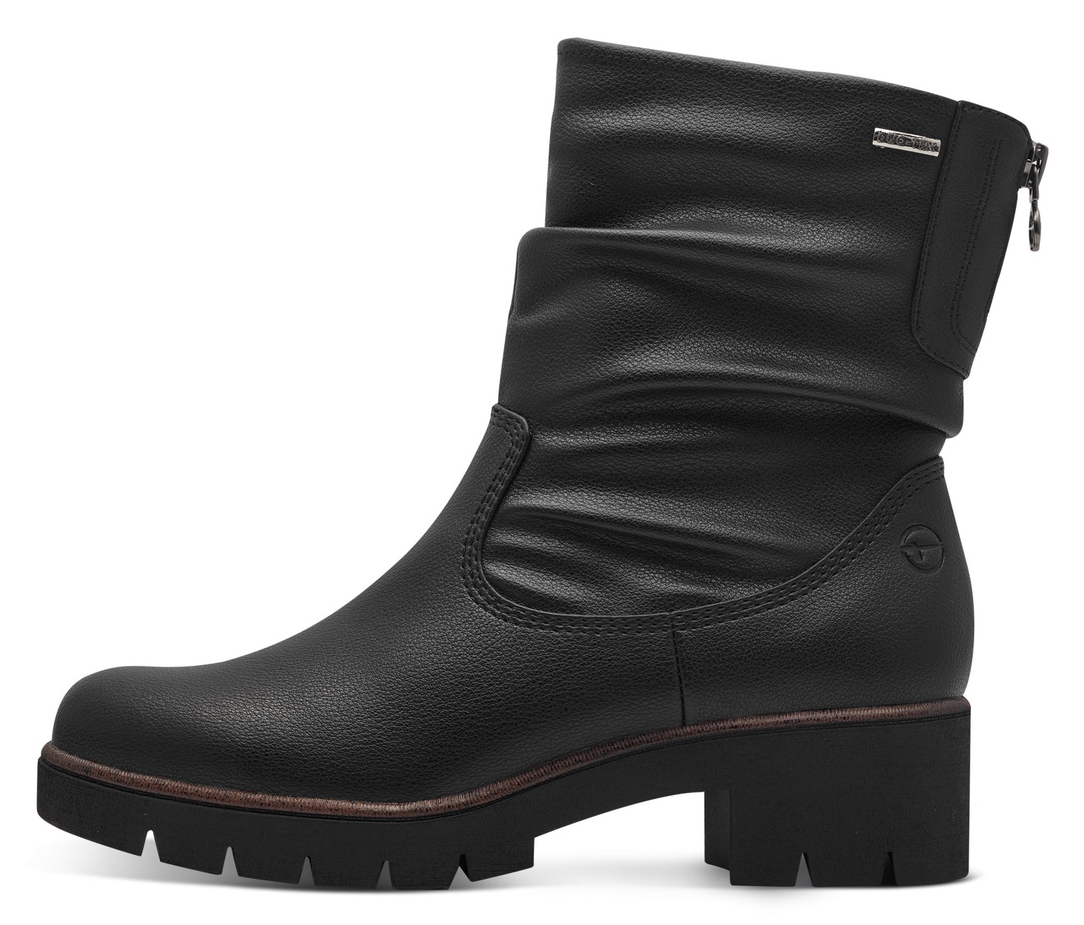 Tamaris Winterstiefelette, Blockabsatz, Winterboots mit Falten am slouchy Schaft