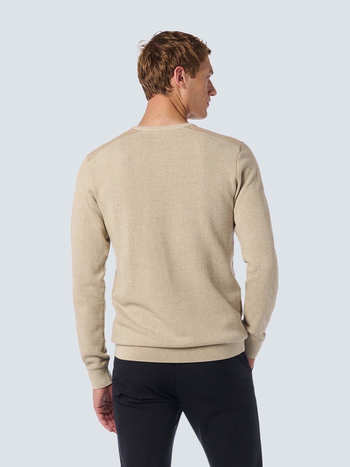 NO EXCESS Rundhalspullover »No Excess Rundhalspullover mit Raffinierter Zwei-Farben-Jacquard«