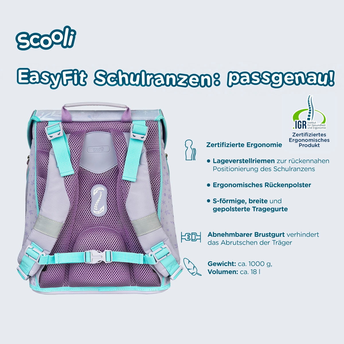 Modische Scooli Schulranzen »EasyFit, Boys, Level Up«, Reflektoren