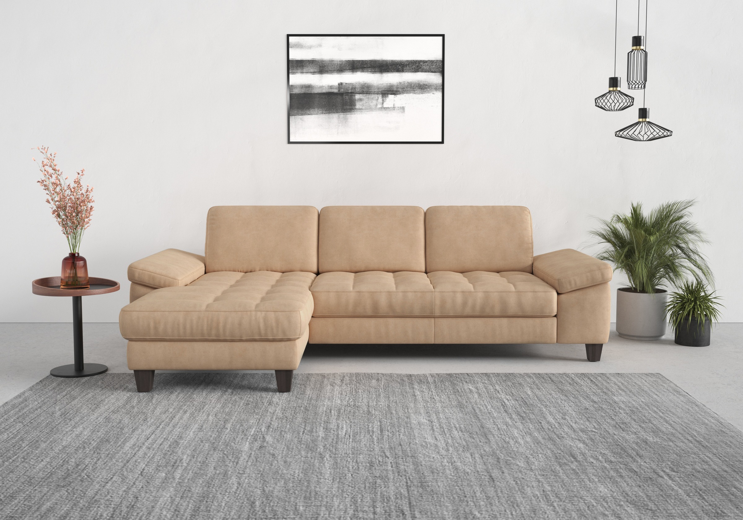 sit&more Ecksofa "Westham L-Form" Recamiere, mit oder ohne Schlaffunktion, Bettkasten, Füße wengefarben