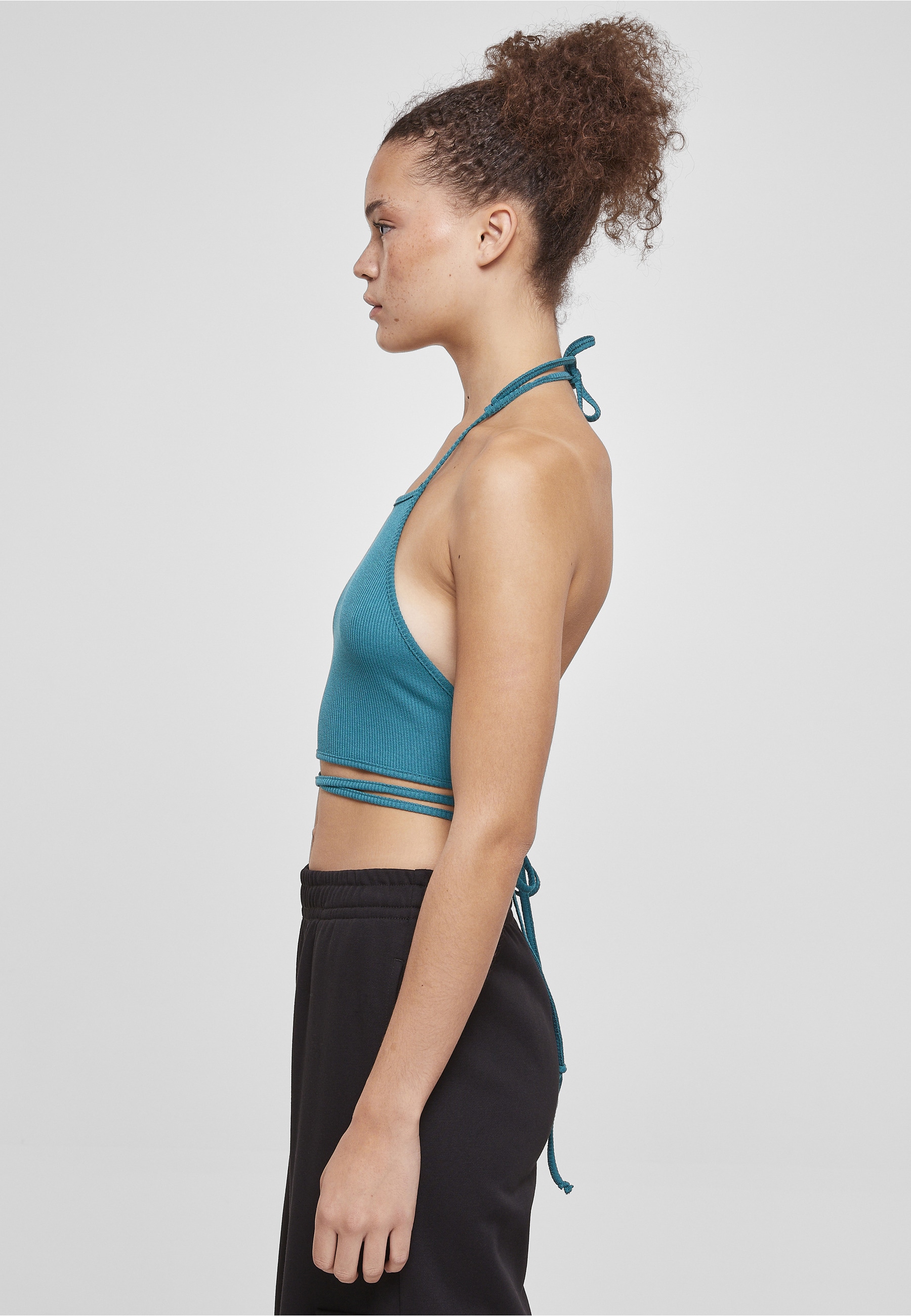 URBAN CLASSICS Tanktop »Urban Classics Damen Ladies Rib Trapeze Cropped Top« 1 Stk.