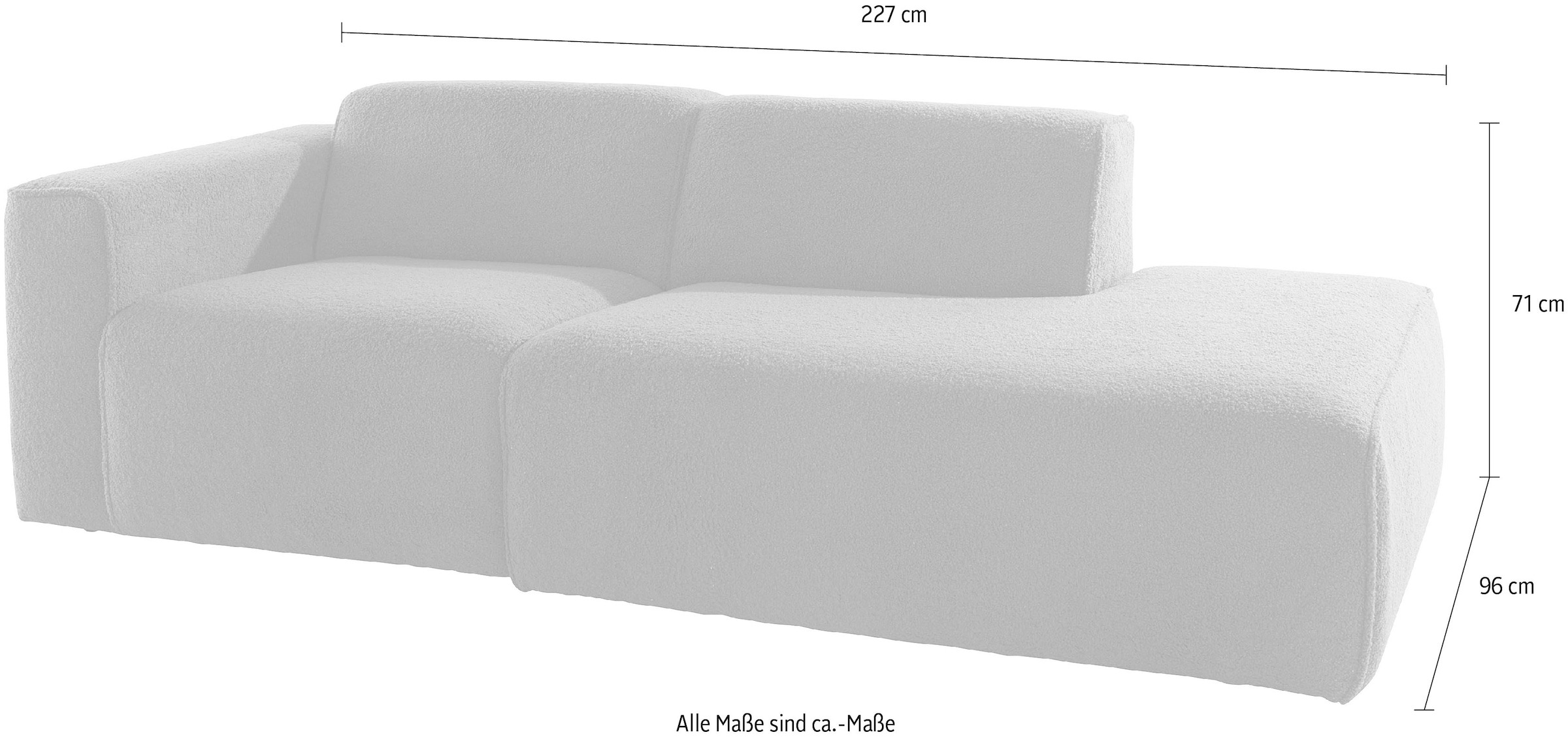 andas 2-Sitzer »Noord«, mit Kedernaht, Breite 227 cm, Cord, Struktur, Webstoff