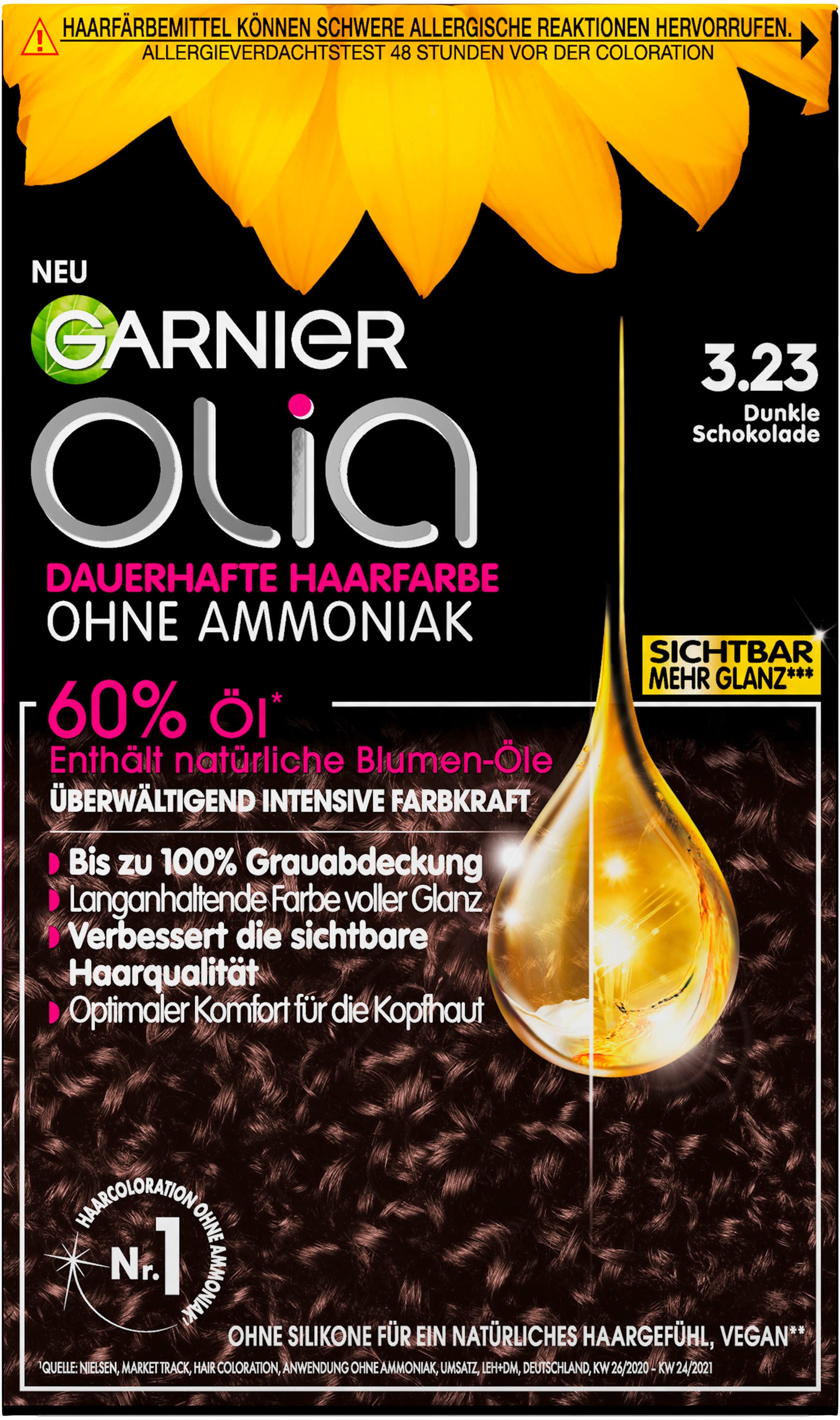 Coloration »Garnier Olia dauerhafte Haarfarbe«, (Packung, 3 tlg.)