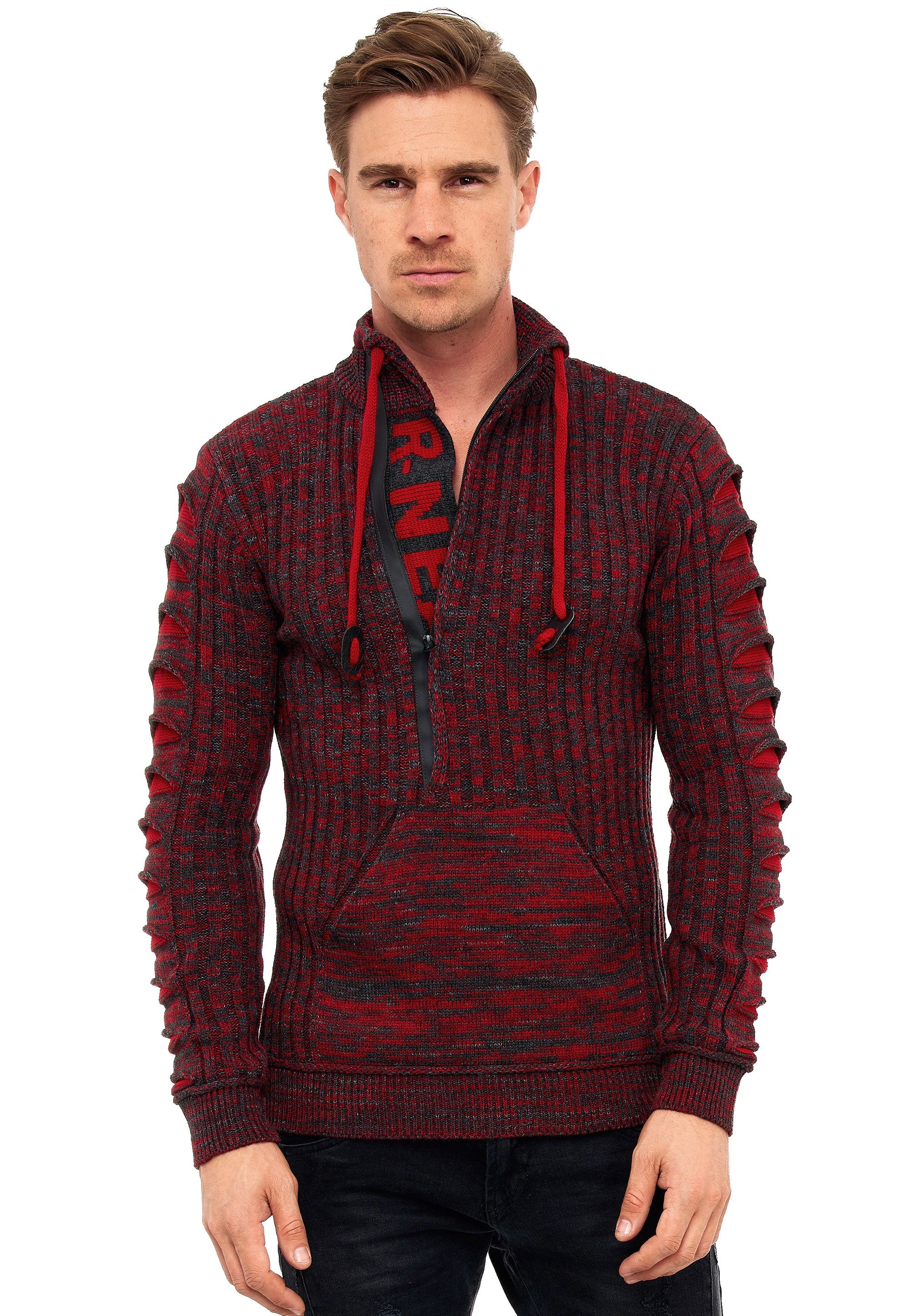 Rusty Neal Strickpullover, mit stylischem Ausschnitt