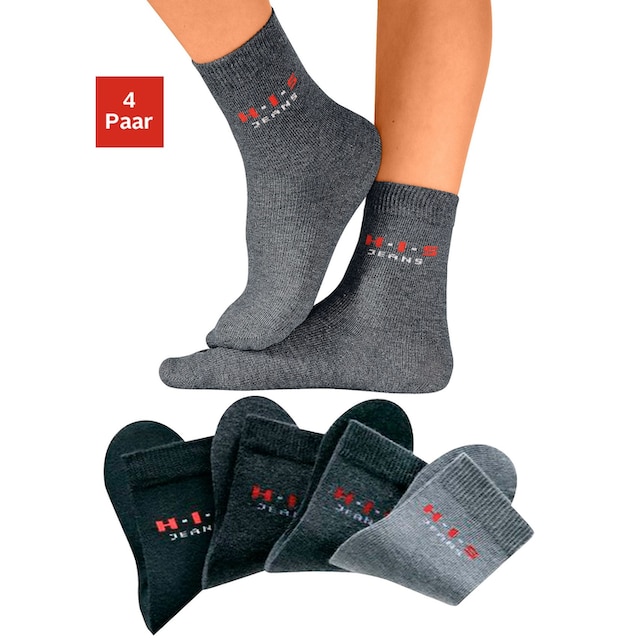 H.I.S Basicsocken, (4 Paar), mit kontrasfarbenem Logo online bestellen |  BAUR