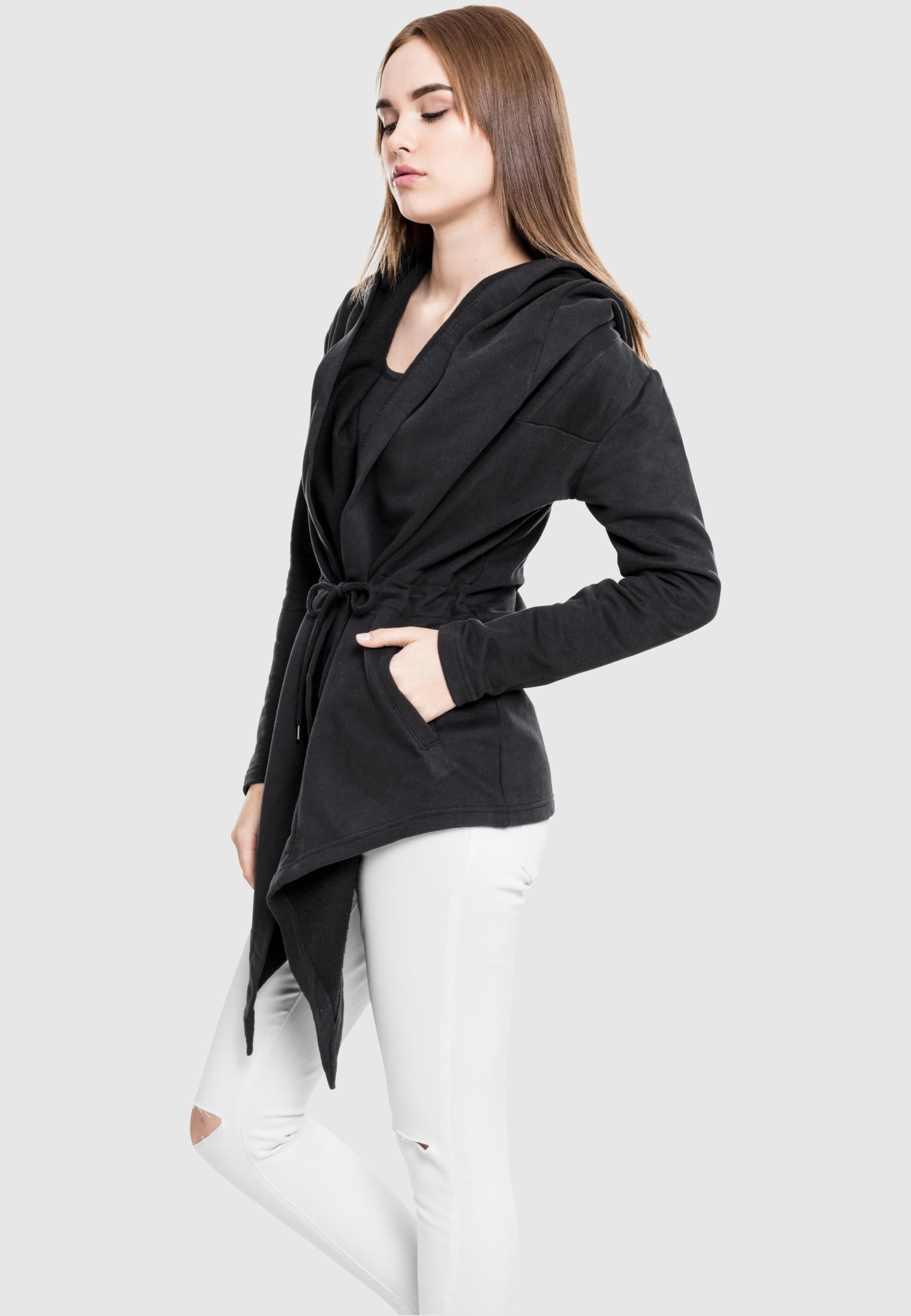 URBAN CLASSICS Strickjacke »Urban Classics Damen Ladies Hooded Sweat Cardigan«