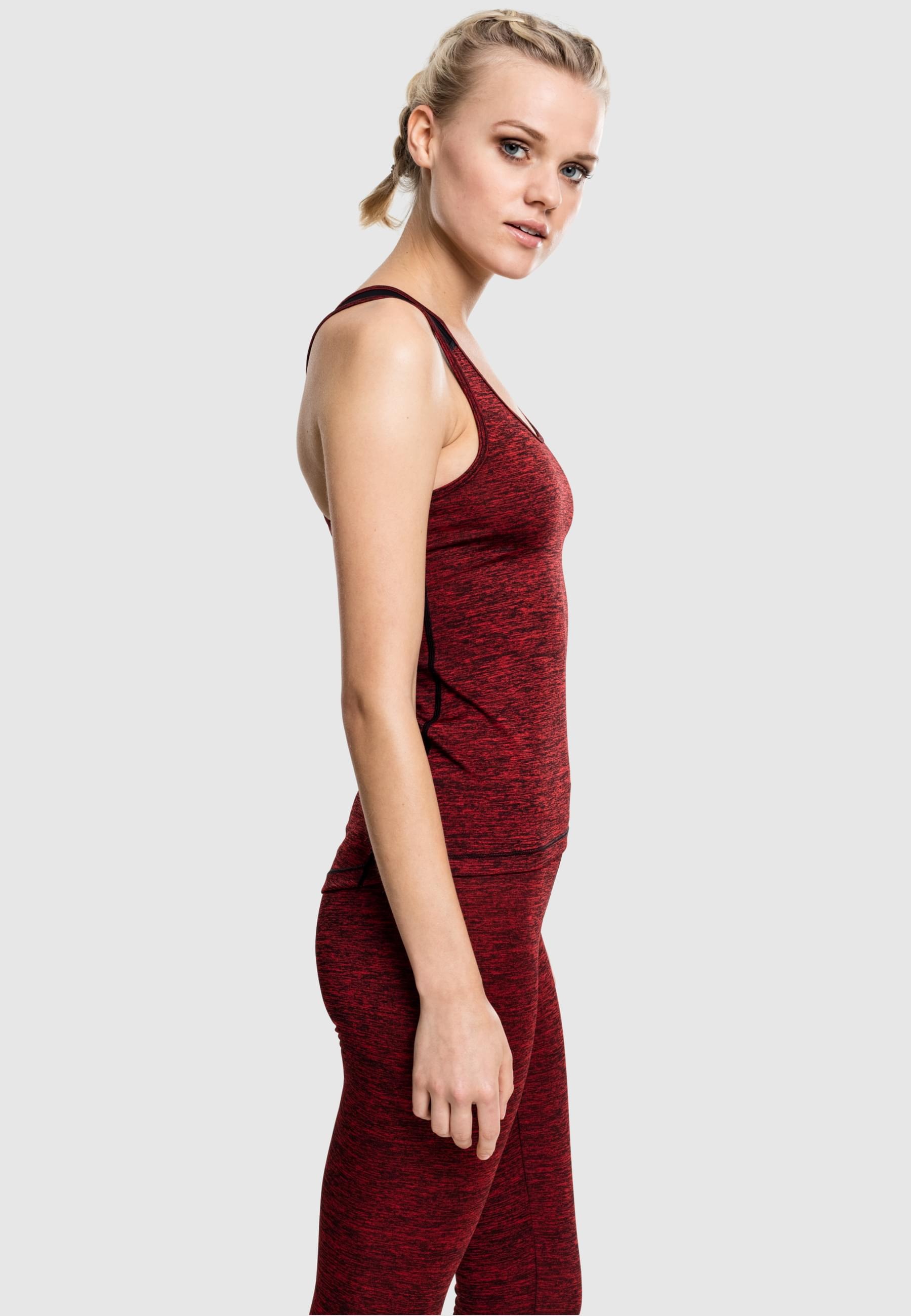 URBAN CLASSICS Muskelshirt »Urban Classics Damen Ladies Active Melange Trainings Top«, (1 tlg.)