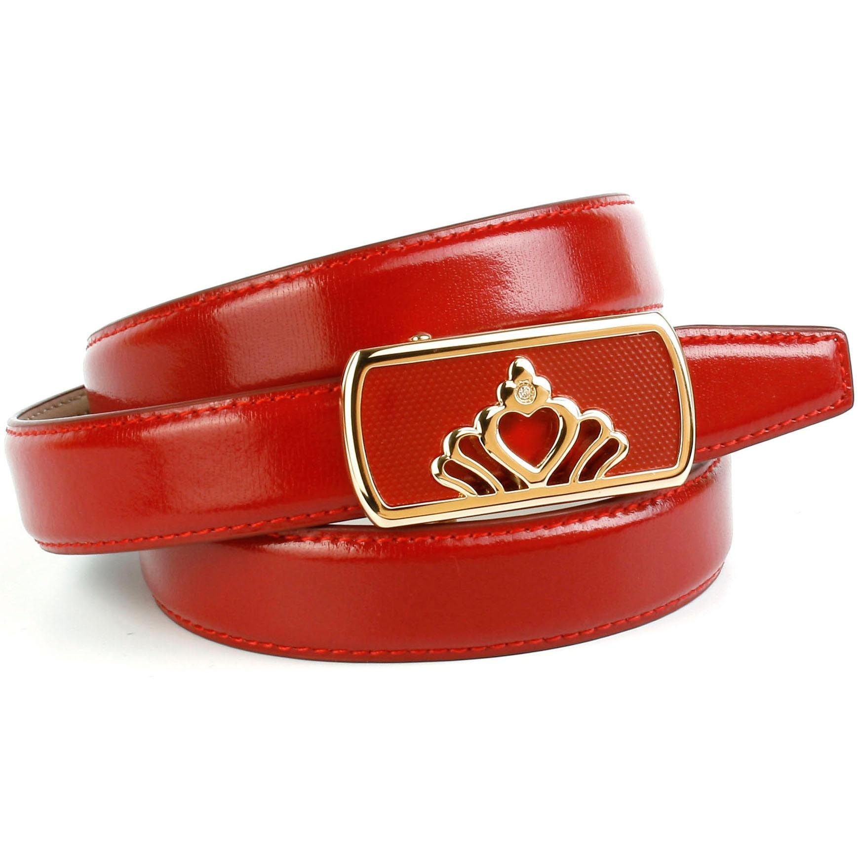 Anthoni Crown Ledergürtel, in rot mit Kristall-Glas-Schnalle kaufen | BAUR