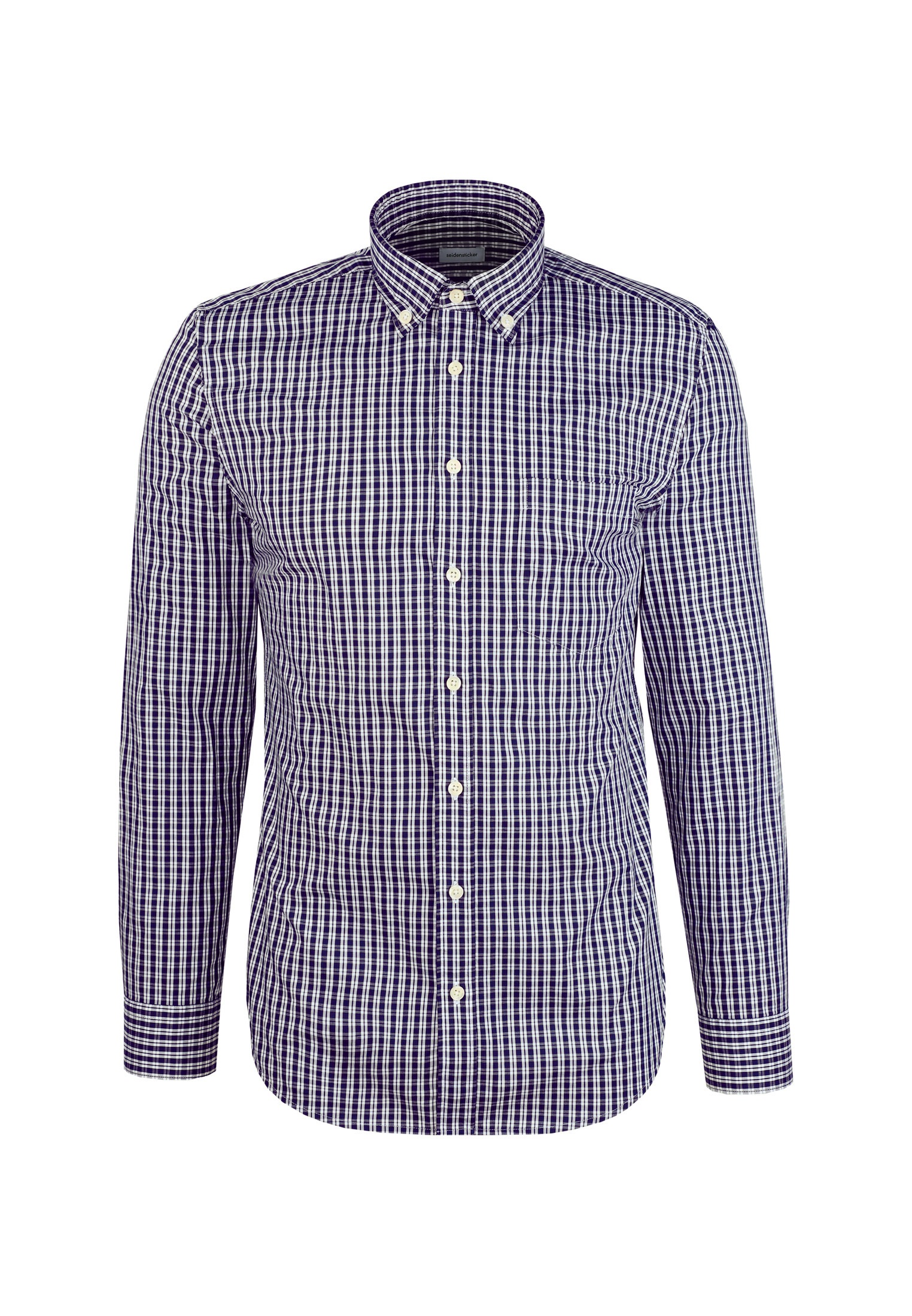 seidensticker Businesshemd Slim 1/1 Button-Down-Kragen Karo