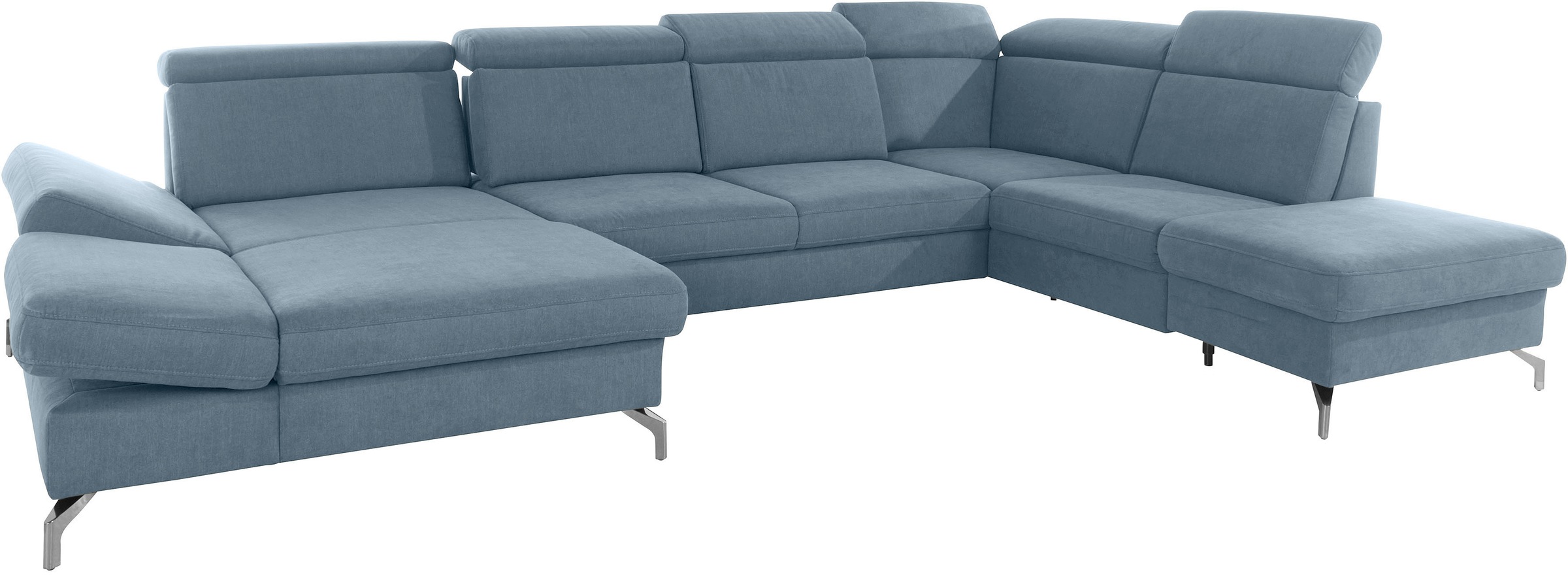 sit&more Wohnlandschaft »Brisbane U-Form«, Fußhöhe 12 cm, inklusive Sitztiefen-, Armteil- und Kopfteilverstellung