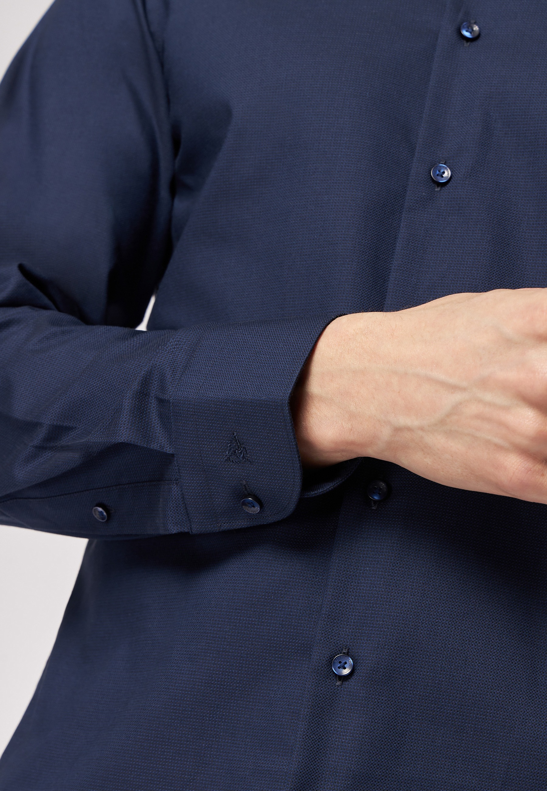 Roy Robson Businesshemd »Businesshemd im Slim Fit mit leichter Struktur«, mit Knopfleiste