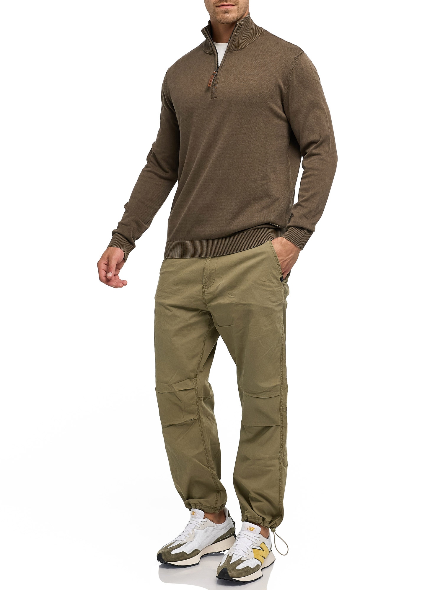 Indicode Troyer »INArkmill ½ zip« Baumwolle, regular fit