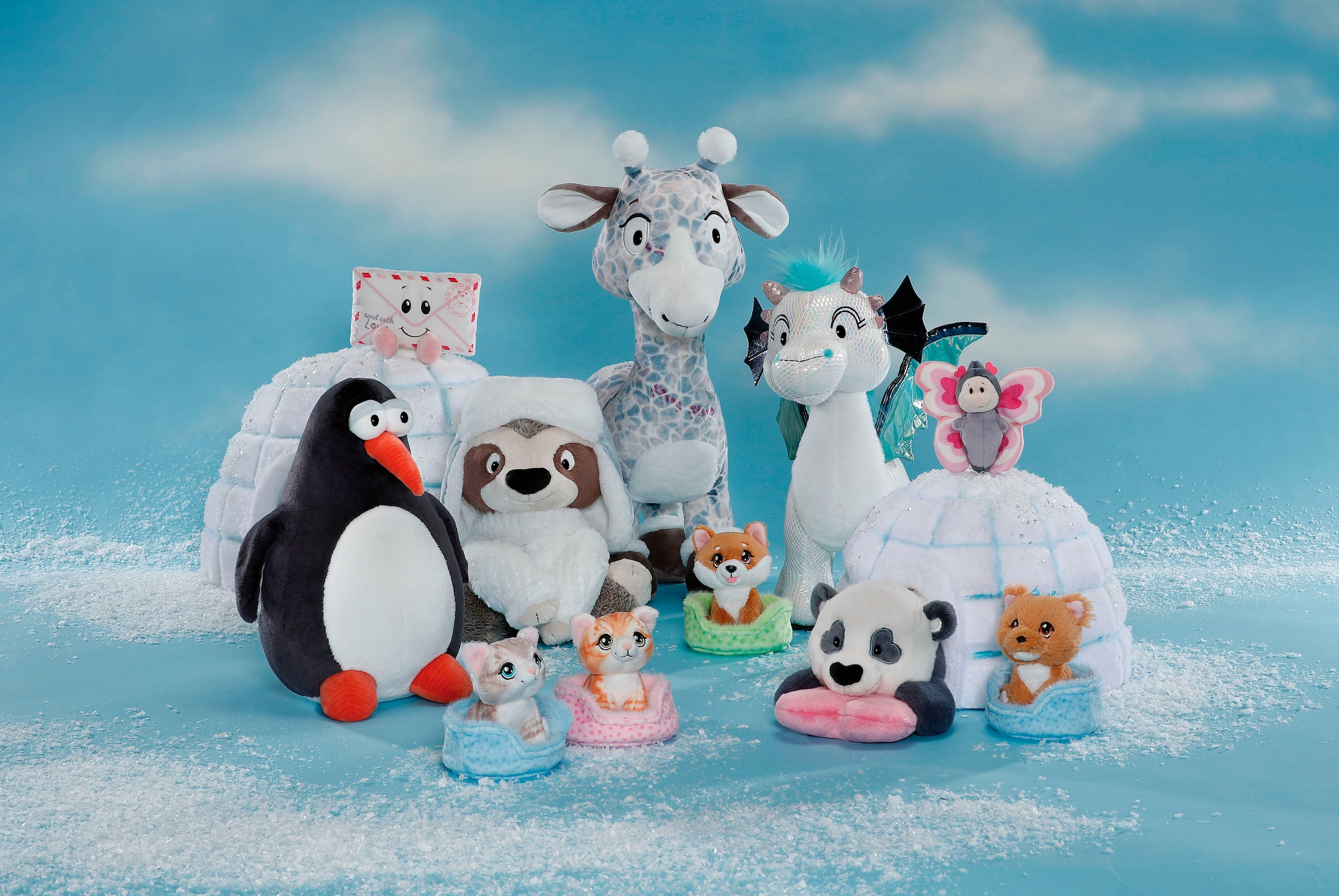 Nici Kuscheltier »Little Paws, Hund Yorkshire, 12 cm, im Körbchen blau«