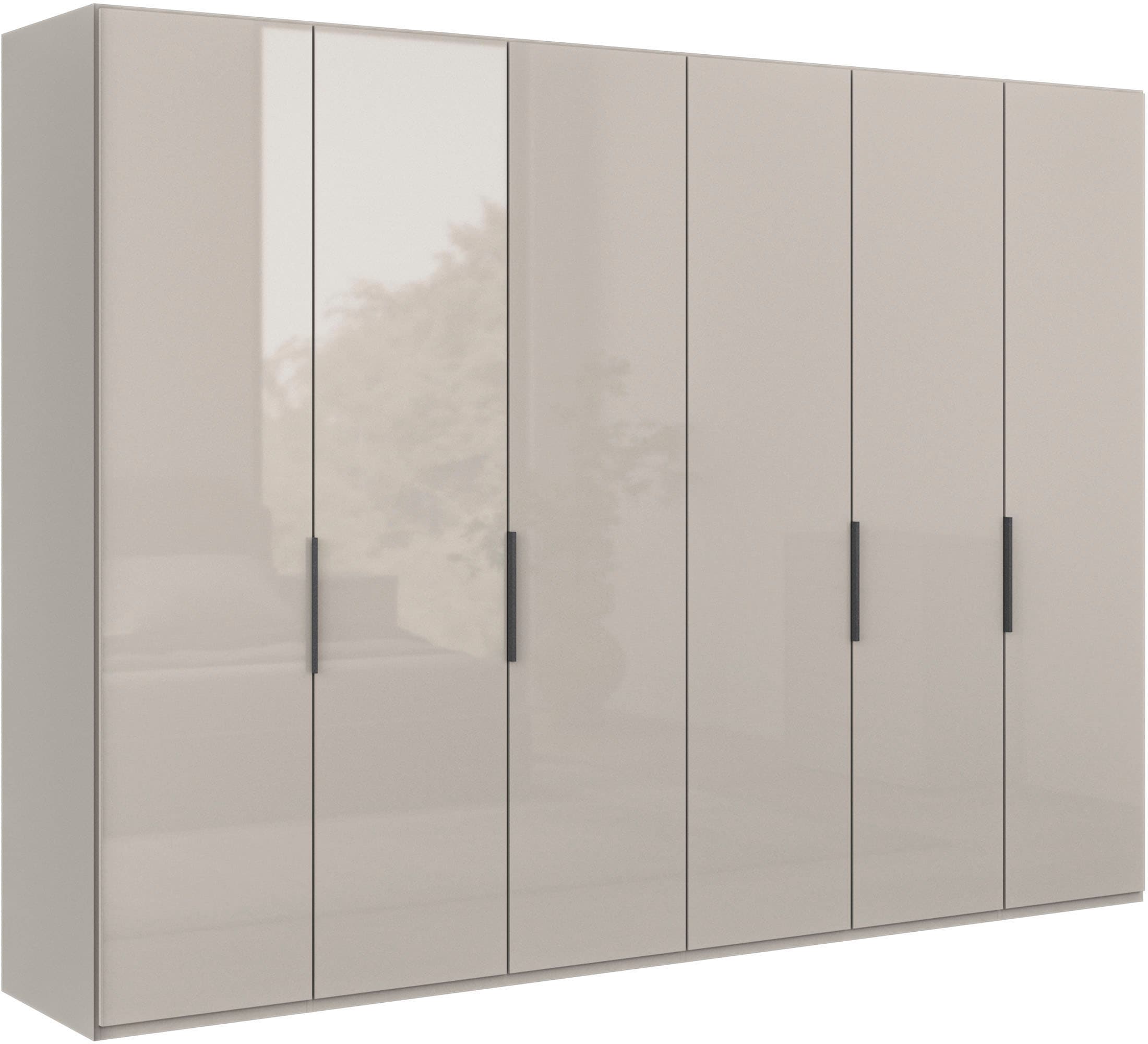 WIEMANN "Ohio, Kleiderschrank, Schrank, Garderobe, mit Glasfront, 300 cm" inklusive Einlegeböden & Kleiderstangen, 2 Höhen, MADE IN GERMANY, inklusive Türdämpfung, hochwertige Glasfront