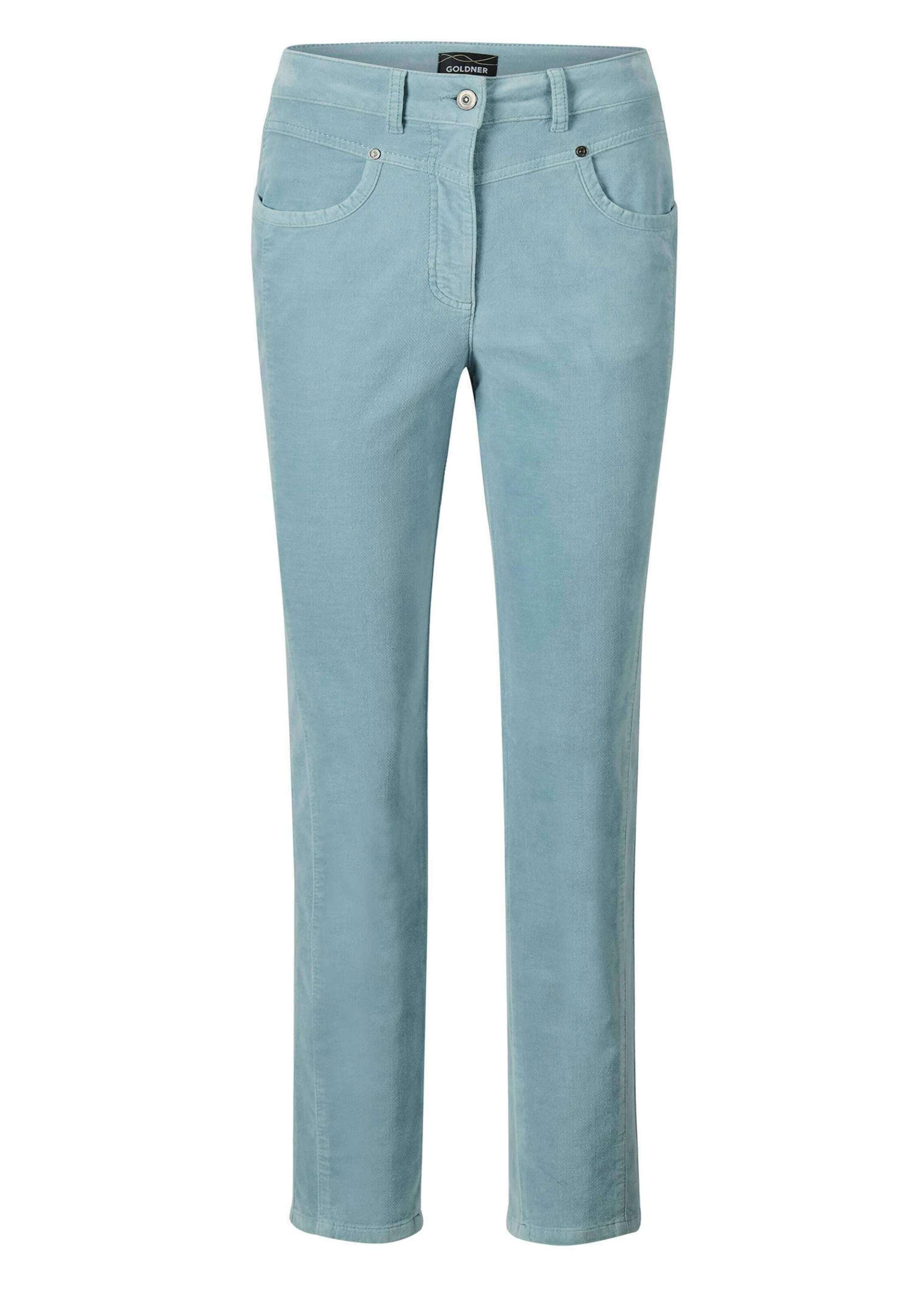 GOLDNER Stretch-Hose "Kurzgröße Sportliche Slim Fit Baumwollhose" mit streckenden Seiteneinsätzen