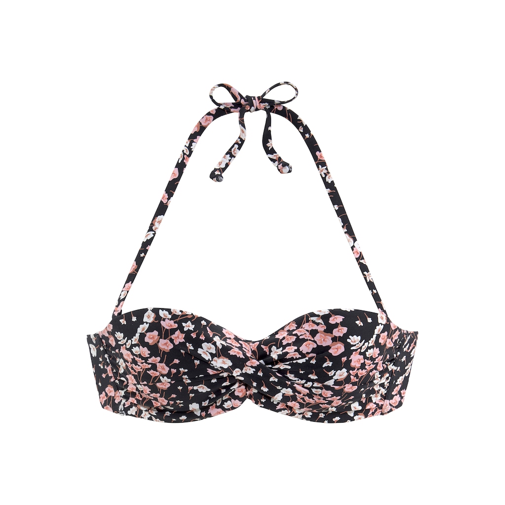 LASCANA Bügel-Bandeau-Bikini-Top »Blair«, mit floralem Design