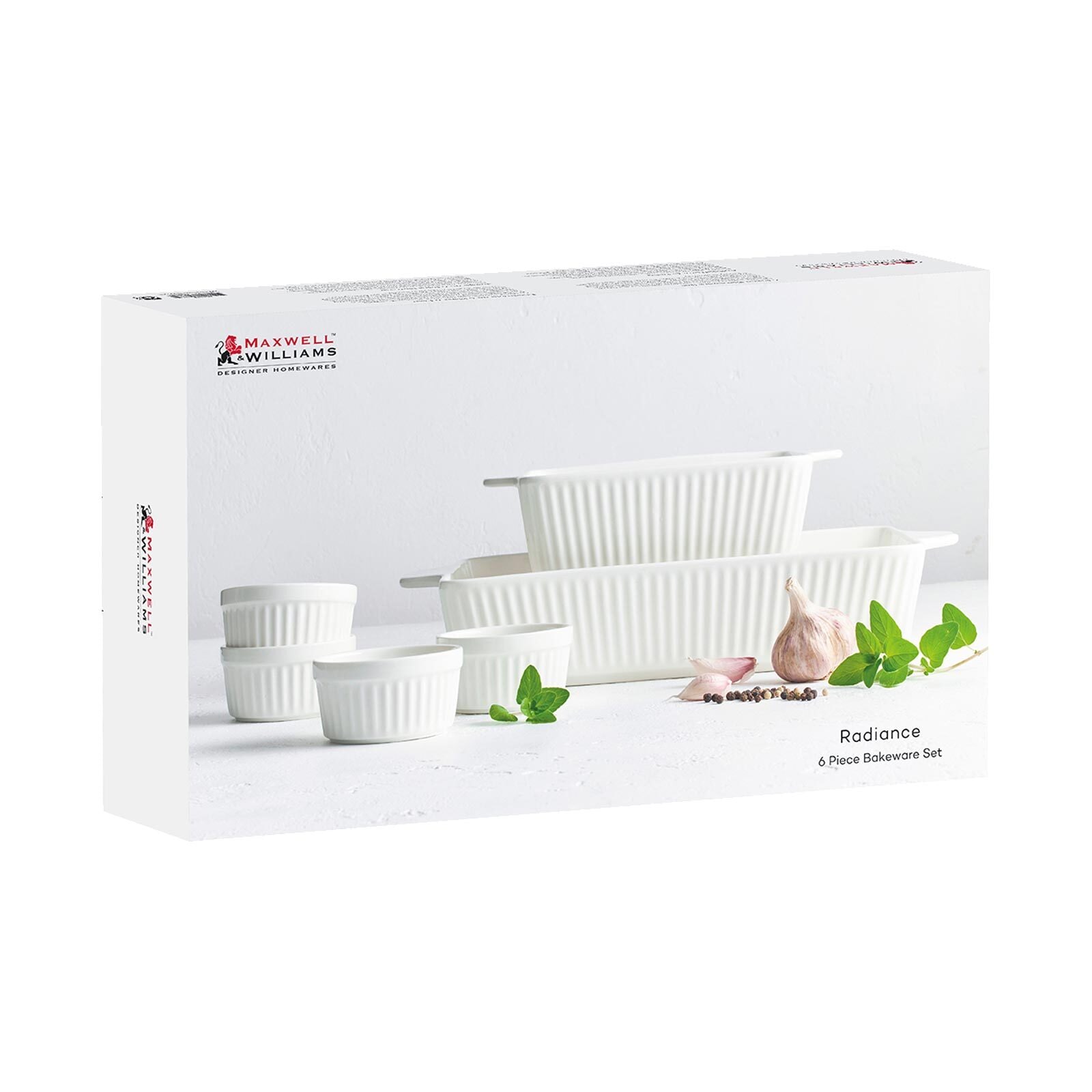 Maxwell & Williams Auflaufform »Auflaufformen Radiance 6er Set weiß«, Porzellan