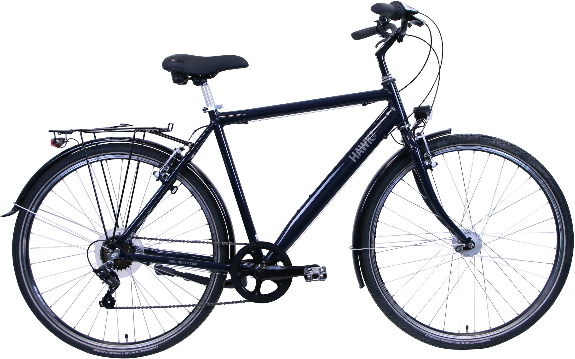 HAWK Bikes Cityrad »HAWK CITYTREK EASY BLUE GENT«, 7 Gang, Shimano, Tourney Schaltwerk, Kettenschaltung
