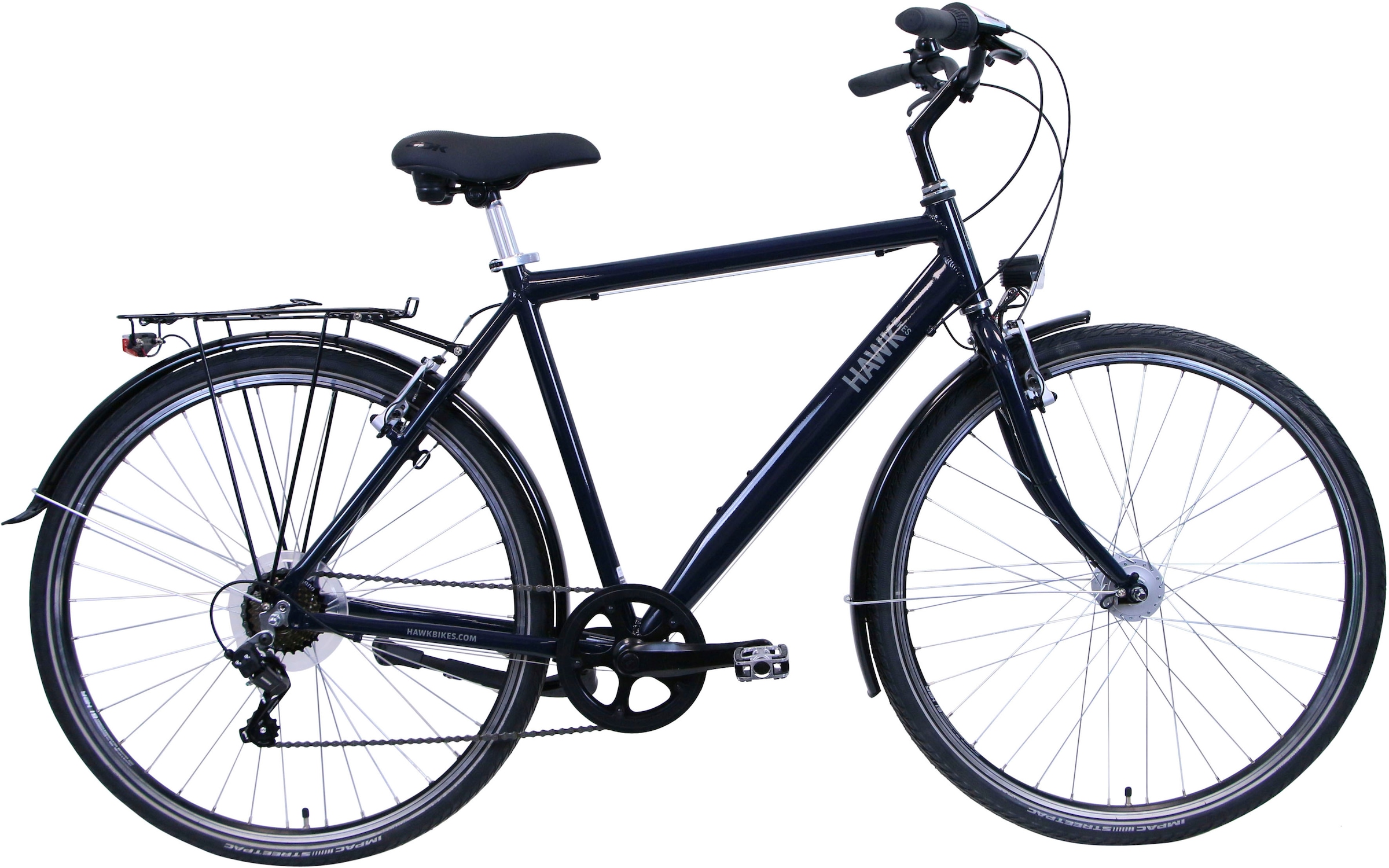 HAWK Bikes Cityrad "CityTrek Easy Blue Gent", 7 Gang, Shimano, Tourney Schaltwerk, Kettenschaltung, für Damen und Herren