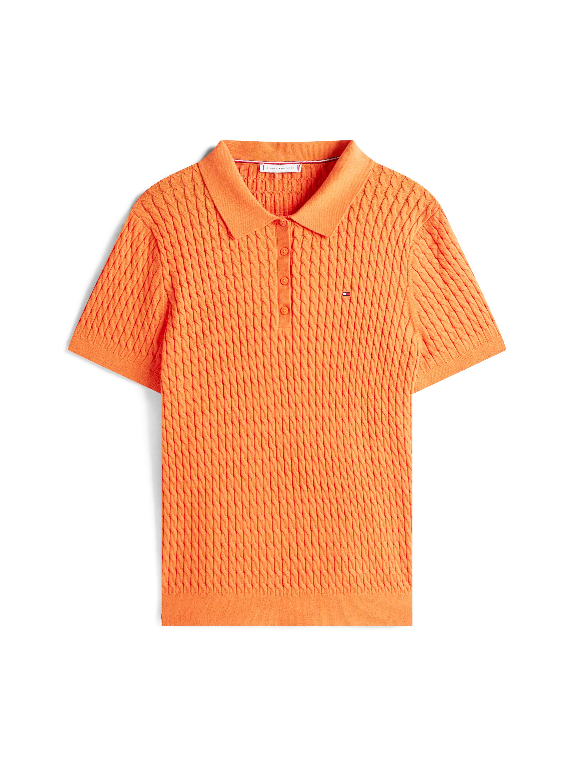 Tommy Hilfiger Curve Kurzarmpullover "CRV CO CABLE FINE GG POLO SWT" günstig online kaufen