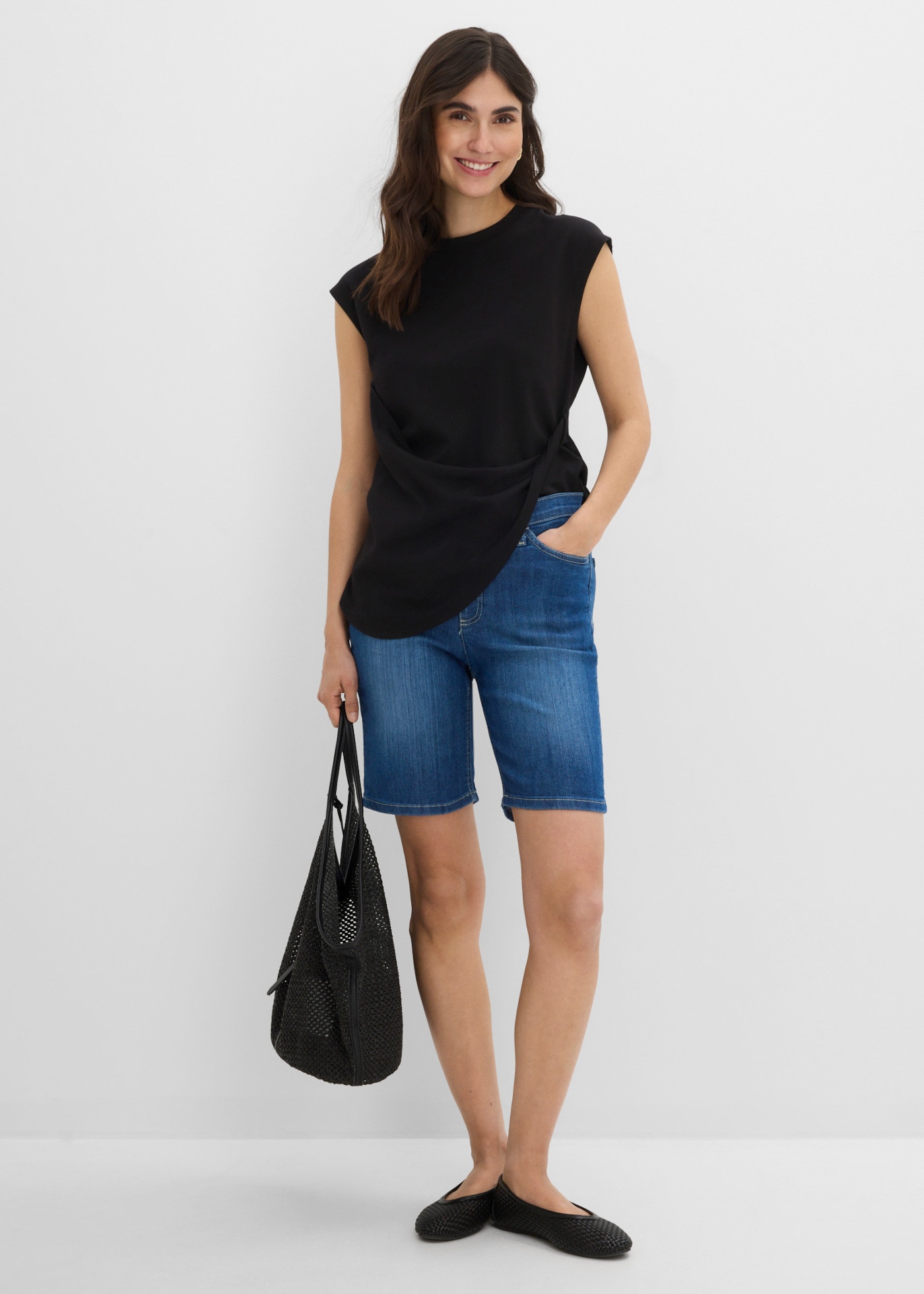bonprix Bermudas  regular fit Passform, aus Baumwolle, Polyester und Elasthan