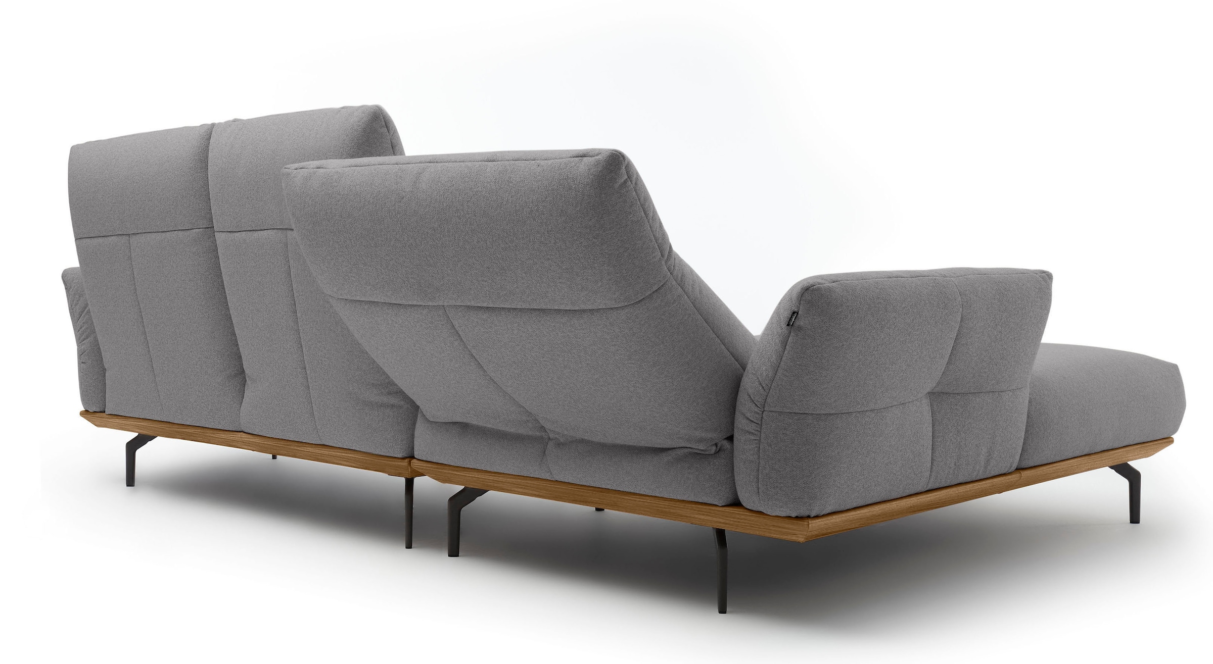Creation BY ROLF BENZ Ecksofa »CR.460«, Sockel in Nussbaum, Winkelfüße in Umbragrau, Breite 298 cm