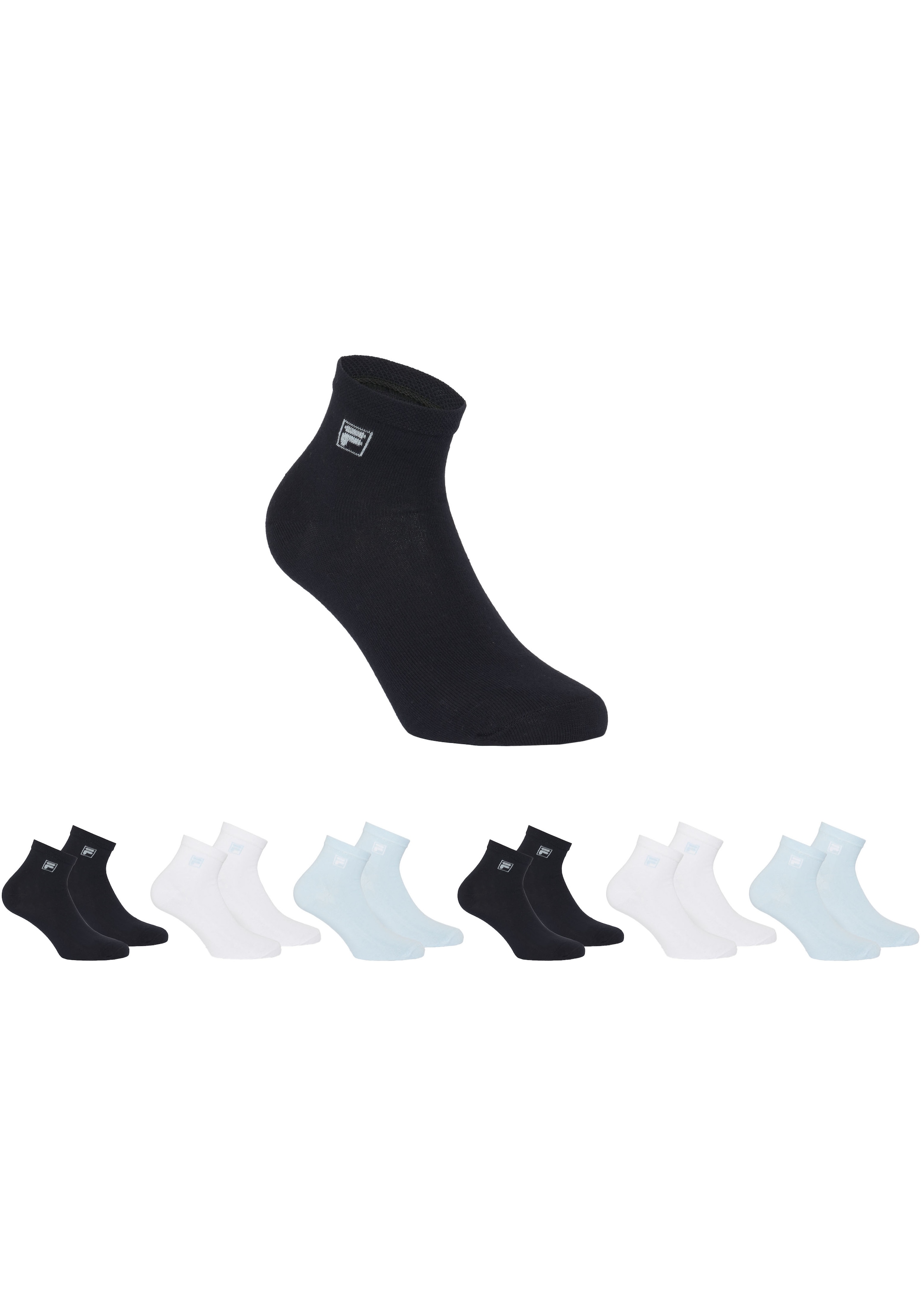 Fila Kurzsocken »UNISEX QUARTER PLAIN SOCKS«, (6 Paar), mit Logo-Schriftzug