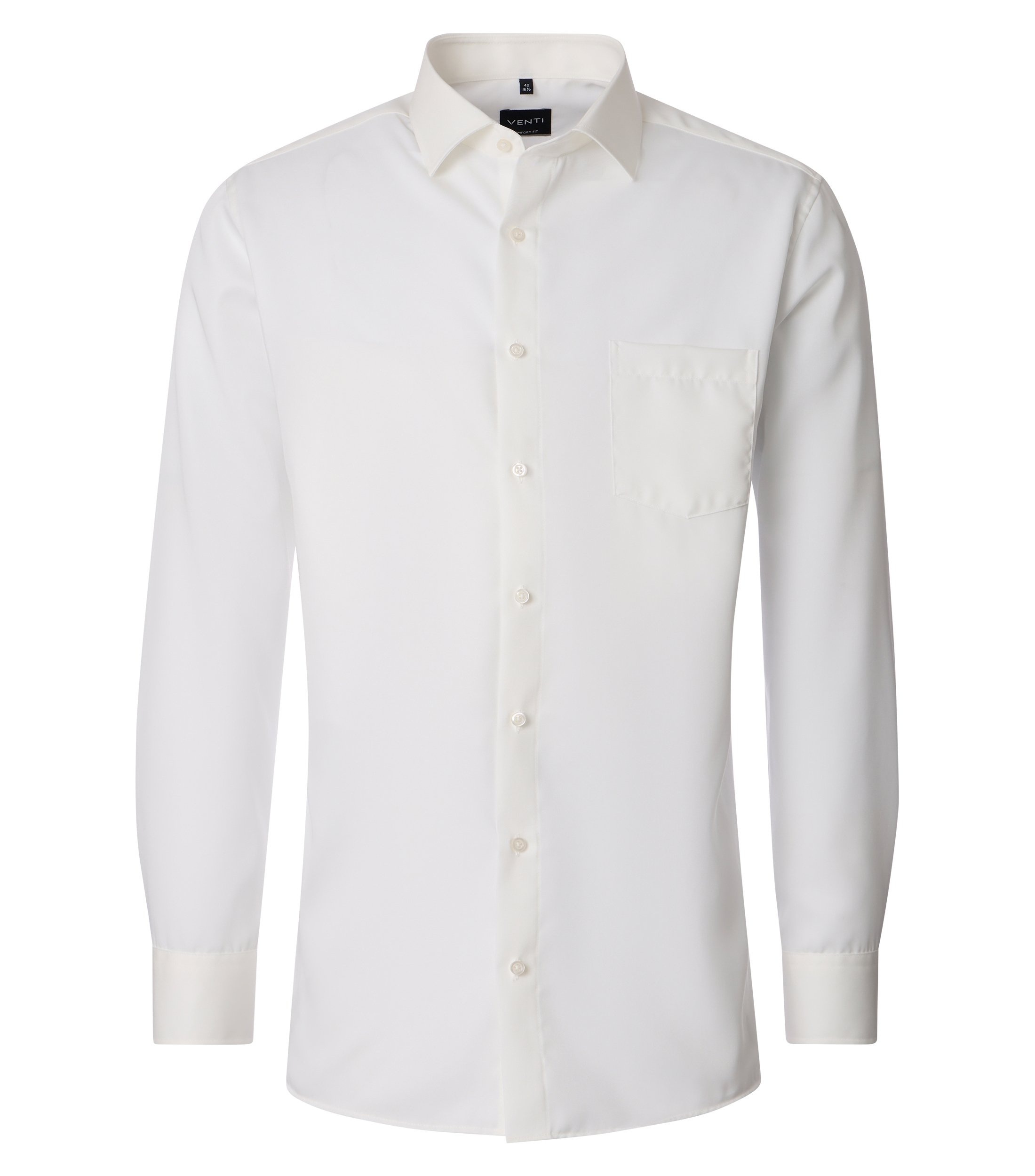 VENTI Business Shirt Extra Short Sleeve 58cm Solid White-Beige 40 3