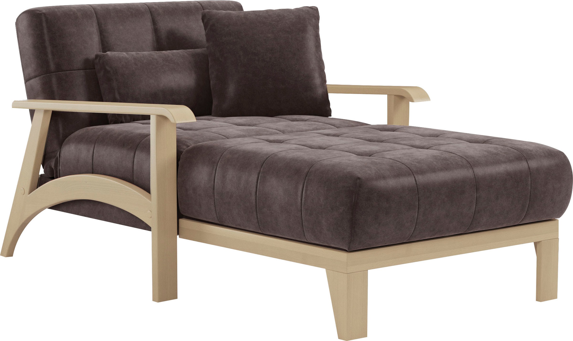 sit&more Recamiere »Billund«, Armlehnen aus Buchenholz in natur, verschiedene Bezüge und Farben