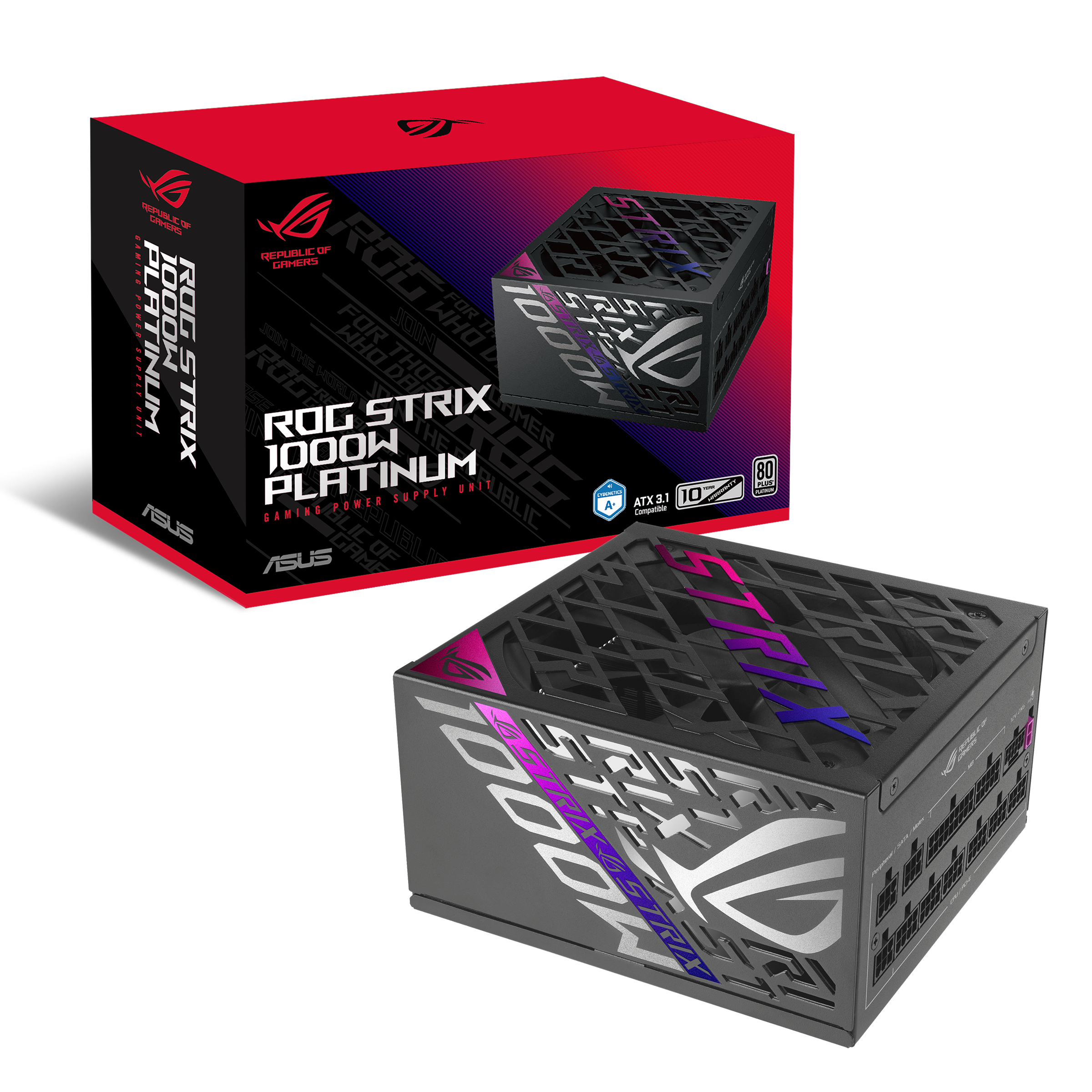 ASUS Netzteil "ROG STRIX 1000W Platinum", B:15cm H:15cm T:8,6cm, schwarz, Netzteile