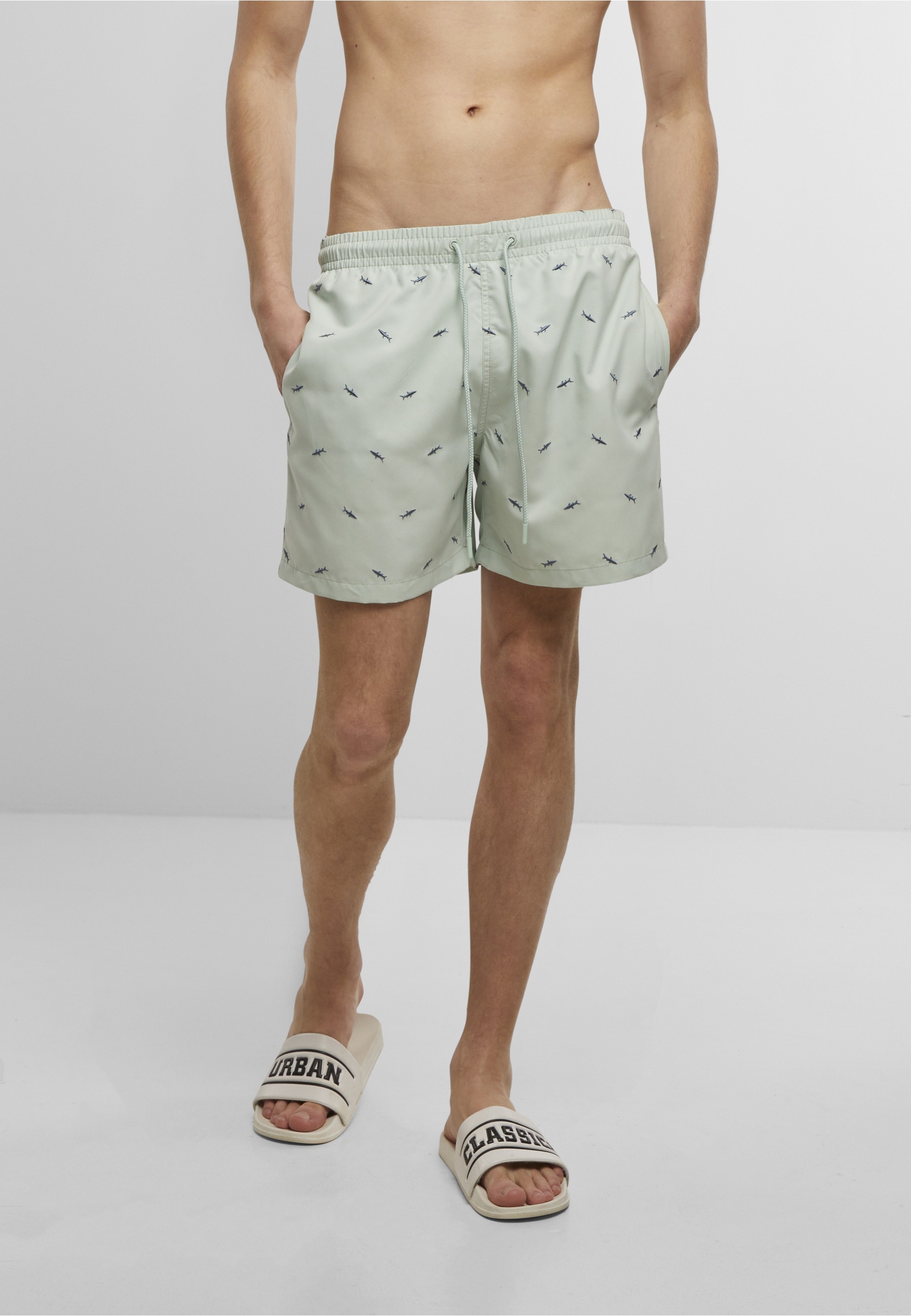 Urban Classics Short De Bain Embroidery Frost Mint / Vintage Blue 2XL Homme 2