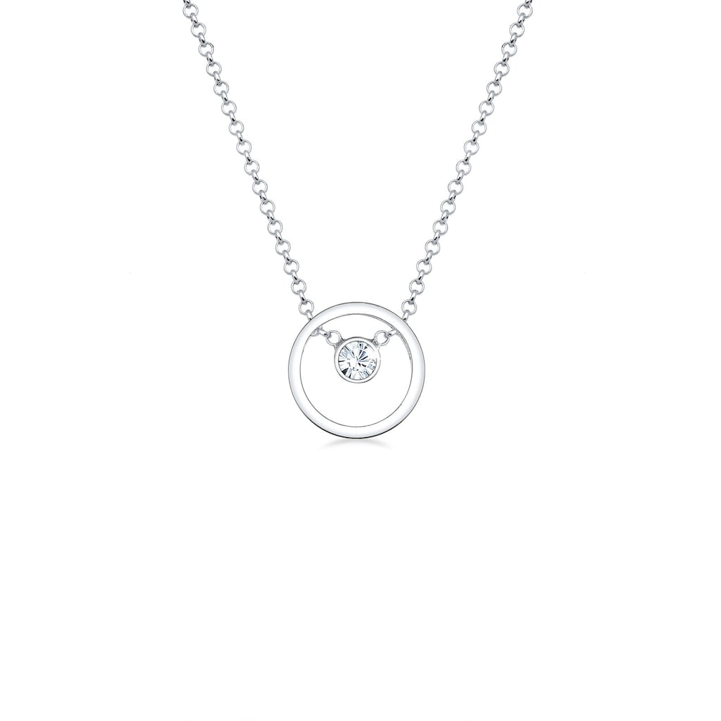 Elli Collierkettchen »Femme Cercle avec Cristal en Argent Sterling 925«