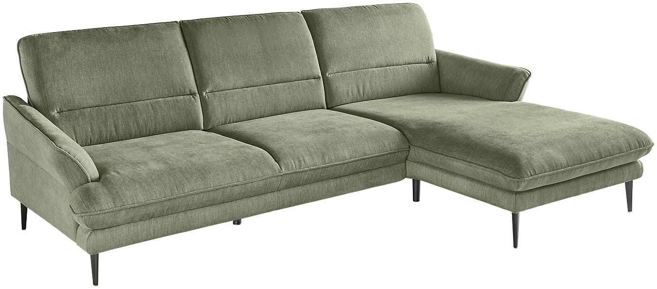 Ecksofa »Lena«, verschiedene Farben, Alufuß schwarz, zwei Sitzhöhen, B 292 x T 184 cm