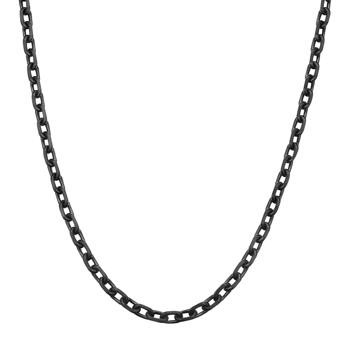 Kette mit Anhänger TRUE REBELS "TR301" Gr. 45, schwarz, Halsketten, Herren, 45cm, Edelstahl