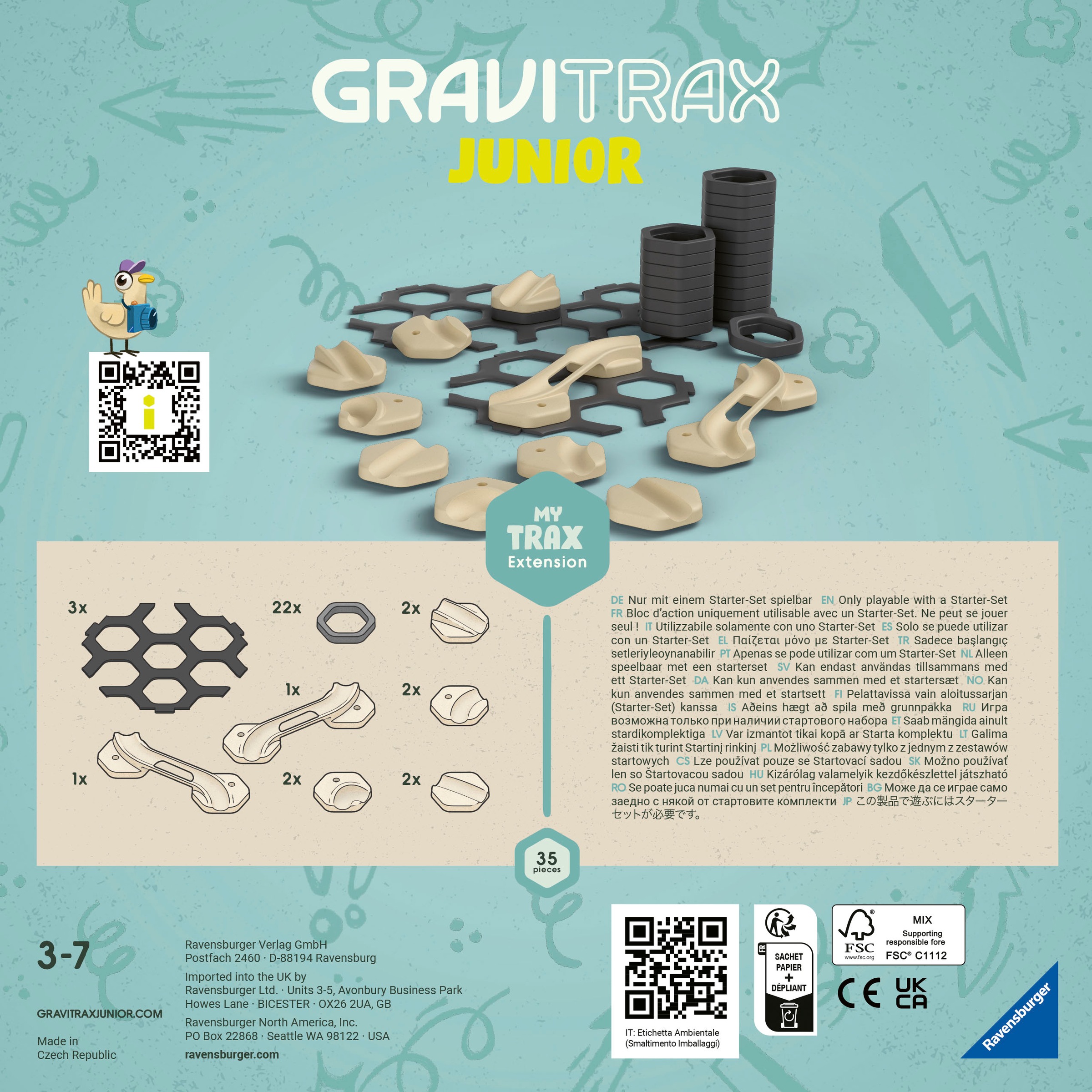 Ravensburger Kugelbahn-Bausatz »GraviTrax Junior Extension Trax«, Made in Europe