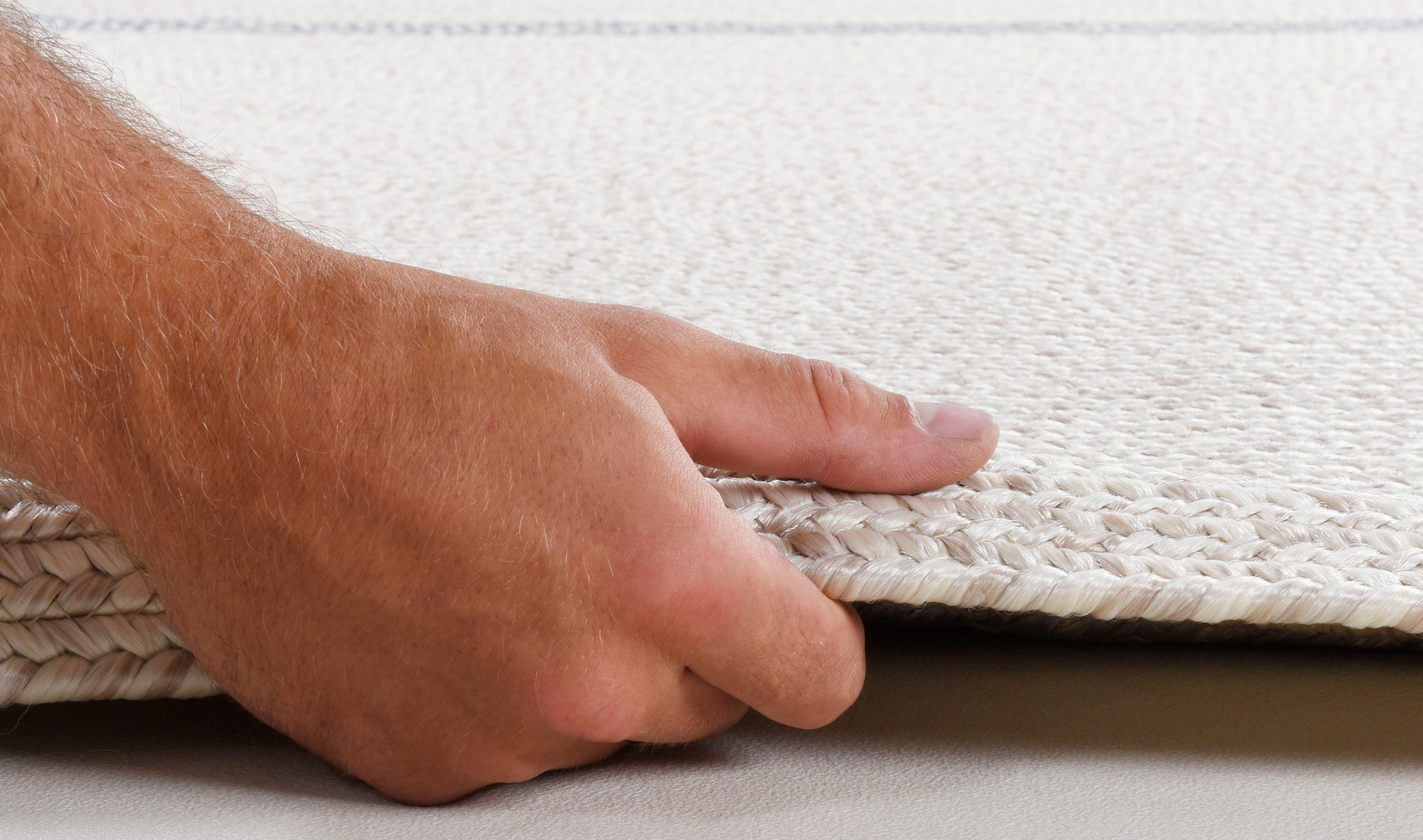 Gino Falcone Teppich »Benito« rechteckig 6 mm Höhe Flachgewebe, Uni Farben, mit Bordüre, In- und Outdoor geeignet