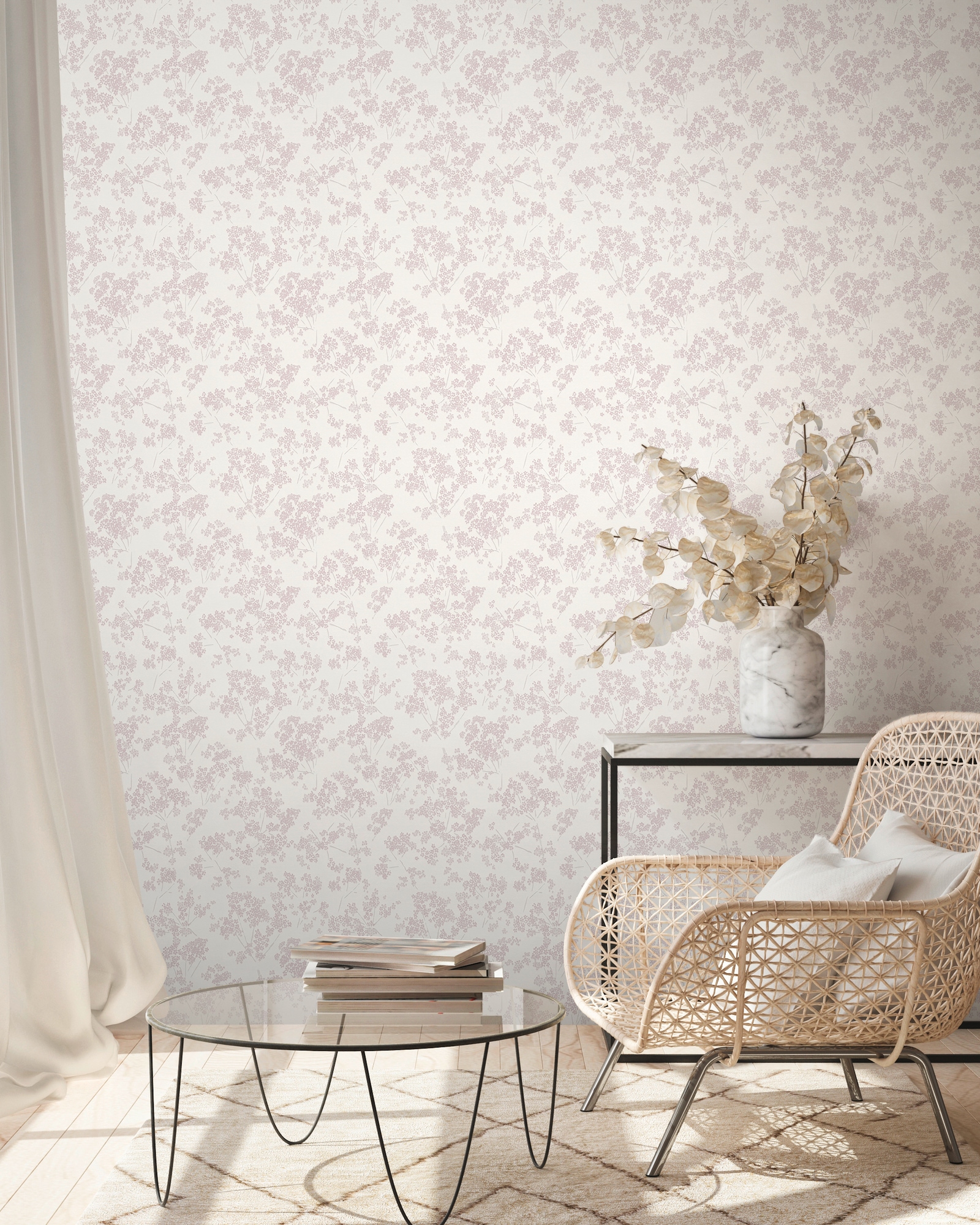 A.S. Création Vliestapete »Casual Living Blümchen-Tapete Mustertapete Floral Blumen«, matt, Vliestapete Blumentapete für Schlafzimmer Küche Wohnzimmer Blümchen