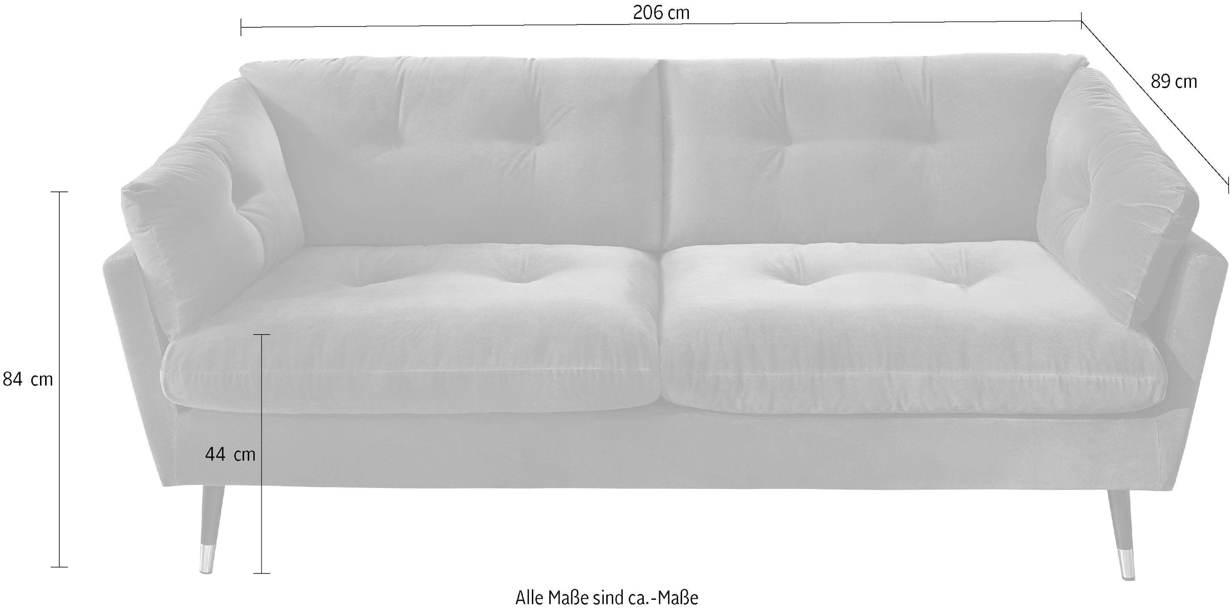 HG 2,5-Sitzer, im frei BAUR mit Raum | Fuß Trends by Holz-Metallkombination, in kaufen stellbar