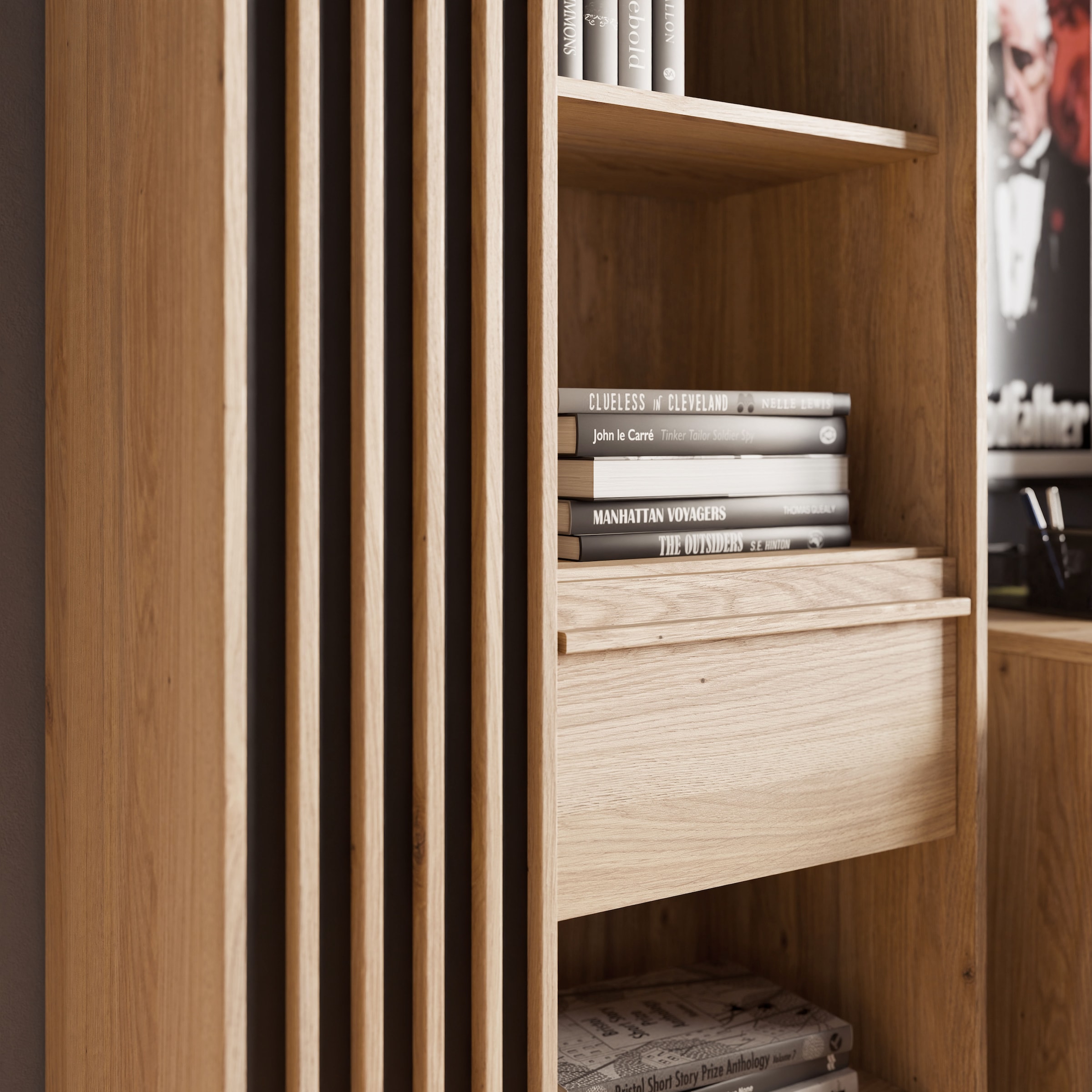 FORTE Regal »Stauraumregal, 1T/1SK, Soft Close, Vollauszug SK« B/H/T 73,1/200,1/41,7 cm optionale Beleuchtung