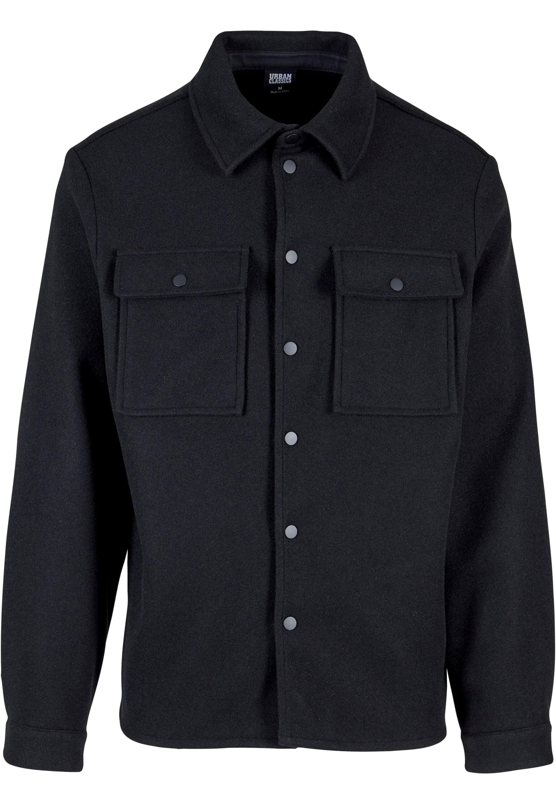 URBAN CLASSICS Langarmhemd "Urban Classics Herren Plain Overshirt" 1 Stk. günstig online kaufen