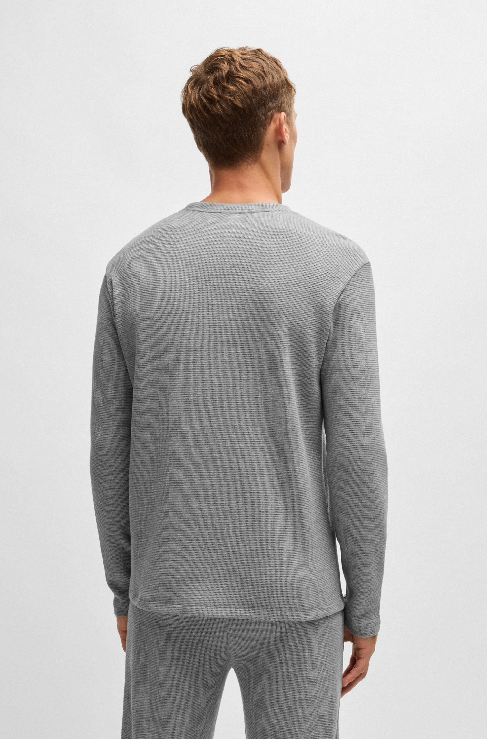 BOSS Pyjamaoberteil »Waffle LS-Shirt«
