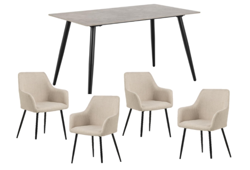 ACTONA GROUP Esszimmer-Set "Essgruppe, Speisetisch mit Stühlen", (Komplett- günstig online kaufen