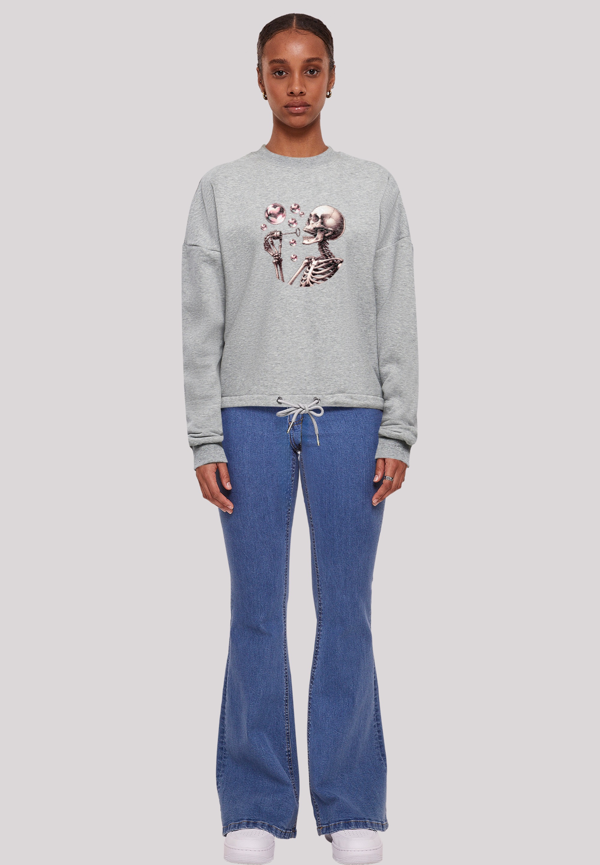 F4NT4STIC Sweatshirt »Niedliches Goth Skelett Herz Seifenblasen«, Premium Qualität
