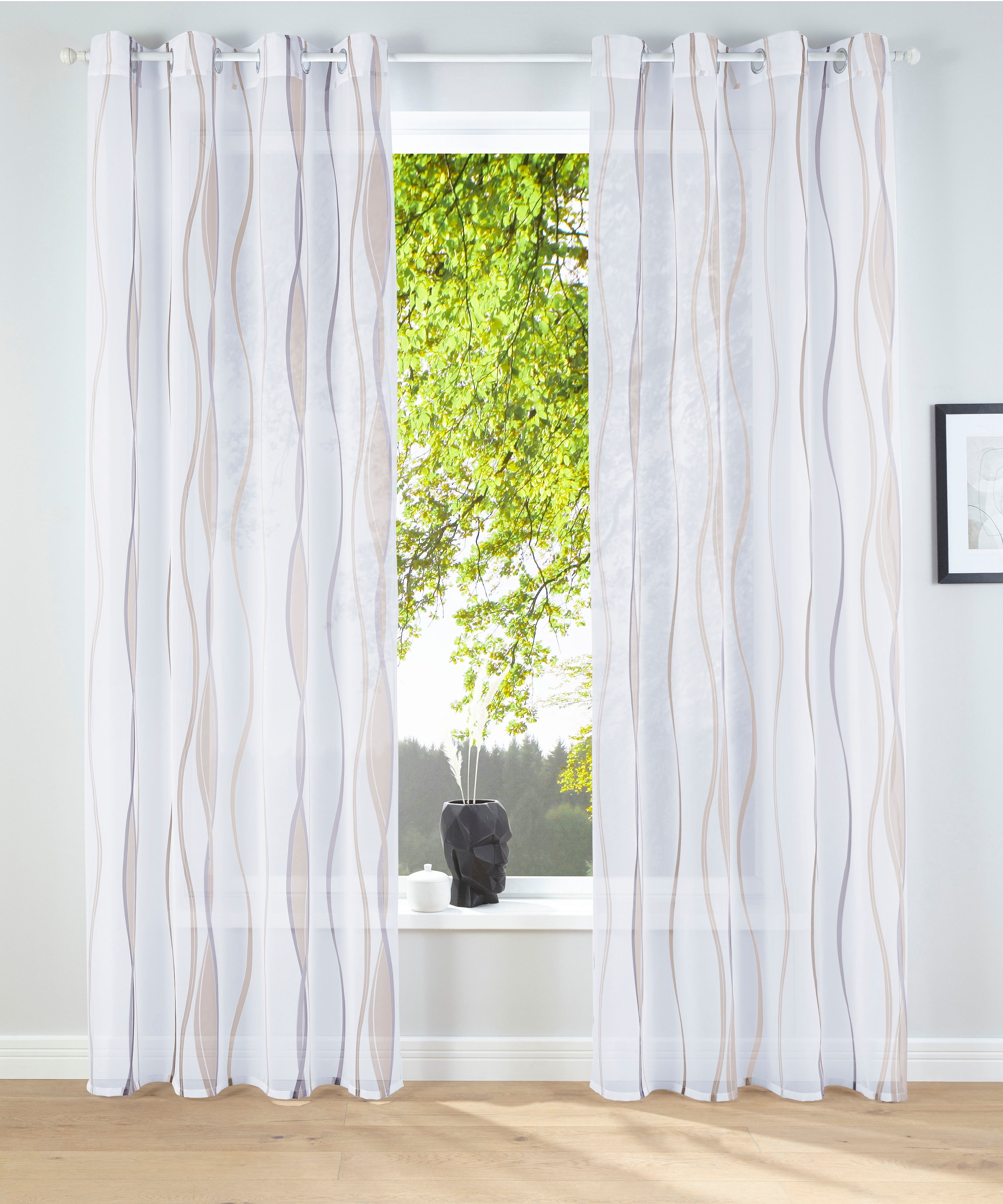 my home Gardine "Dimona" Ösen 2 Stk. tlg. 2-er Set, transparent, Voile, Pol günstig online kaufen