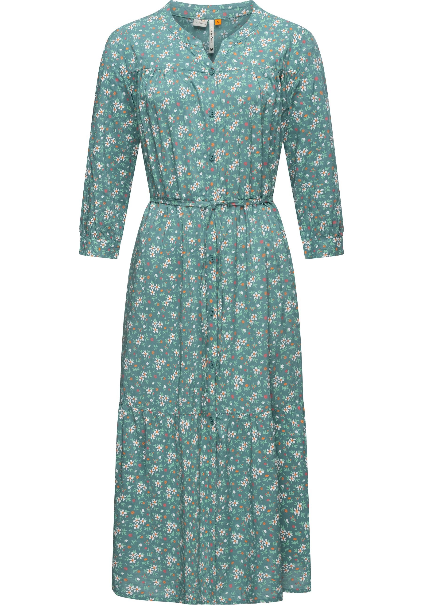 Ragwear Maxikleid "Meve" Ohne Taschen Leichtes Langarmkleid mit Blumenmuste günstig online kaufen