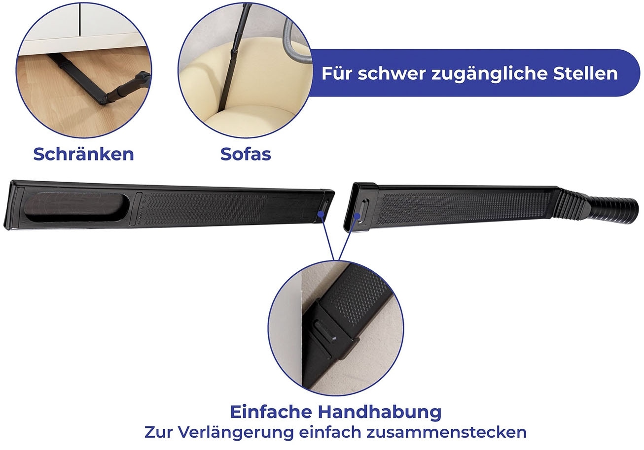 Maximex Staubsaugerdüsen-Set »Staubsauger-Schwert und Staubsaugerbeutel«, (Set, 4 tlg.), für herkömmliche Staubsauger, Beutel dauerhaft verwendbar und waschbar