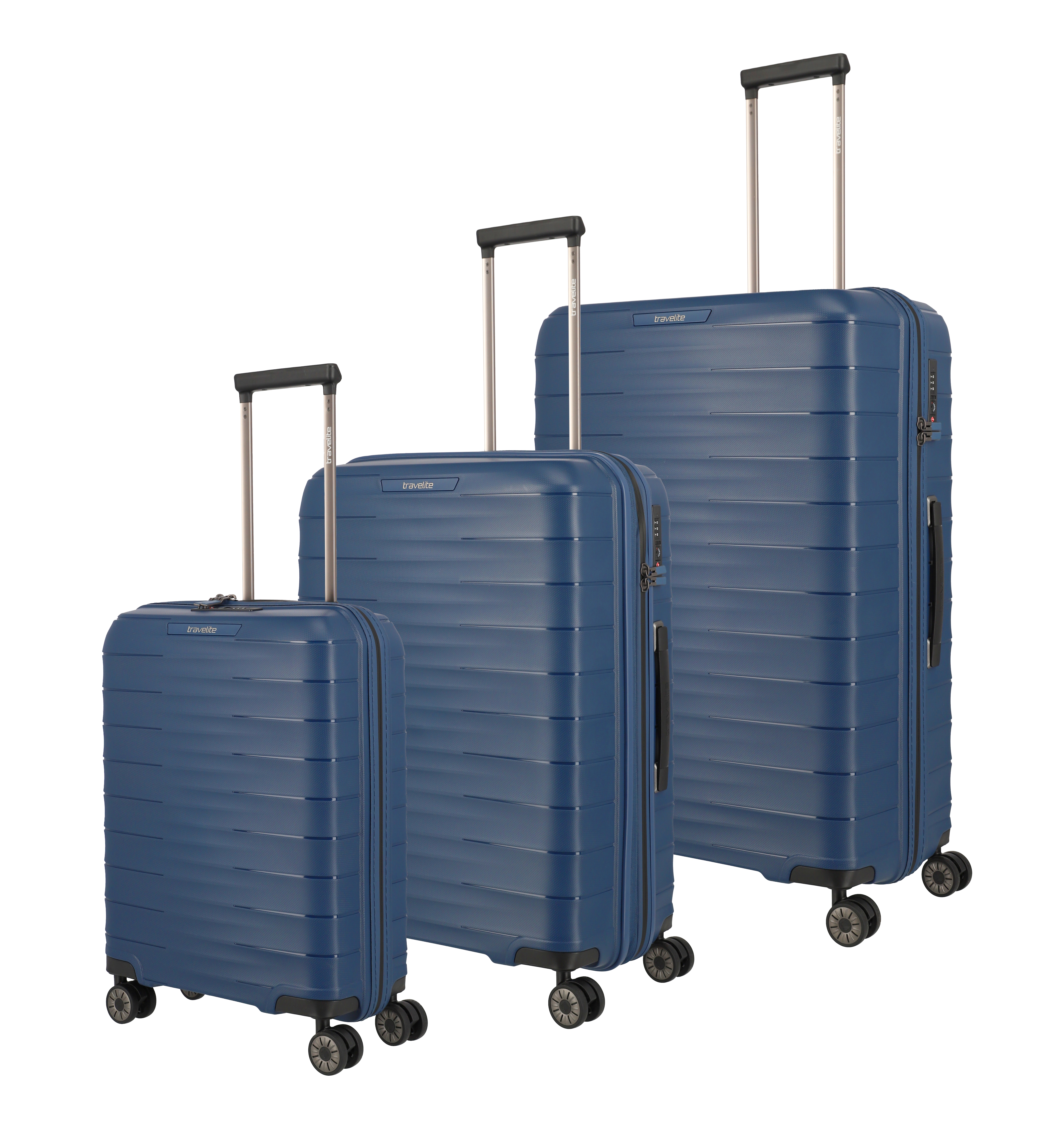 travelite Trolleyset "MOOBY 3-teilig Reisekoffer Hartschale" mit TSA-Schloss und recyceltem Polypropylen