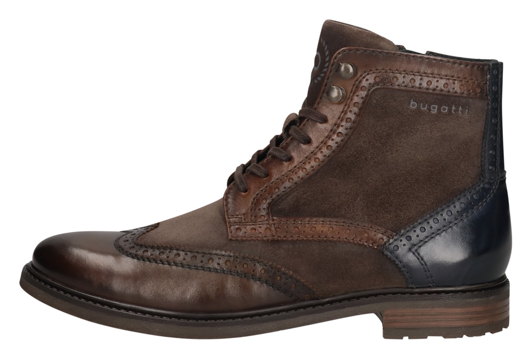 bugatti Schnürboots, Stiefel, Anzugschuh, Boots mit eleganter Flügelkappe