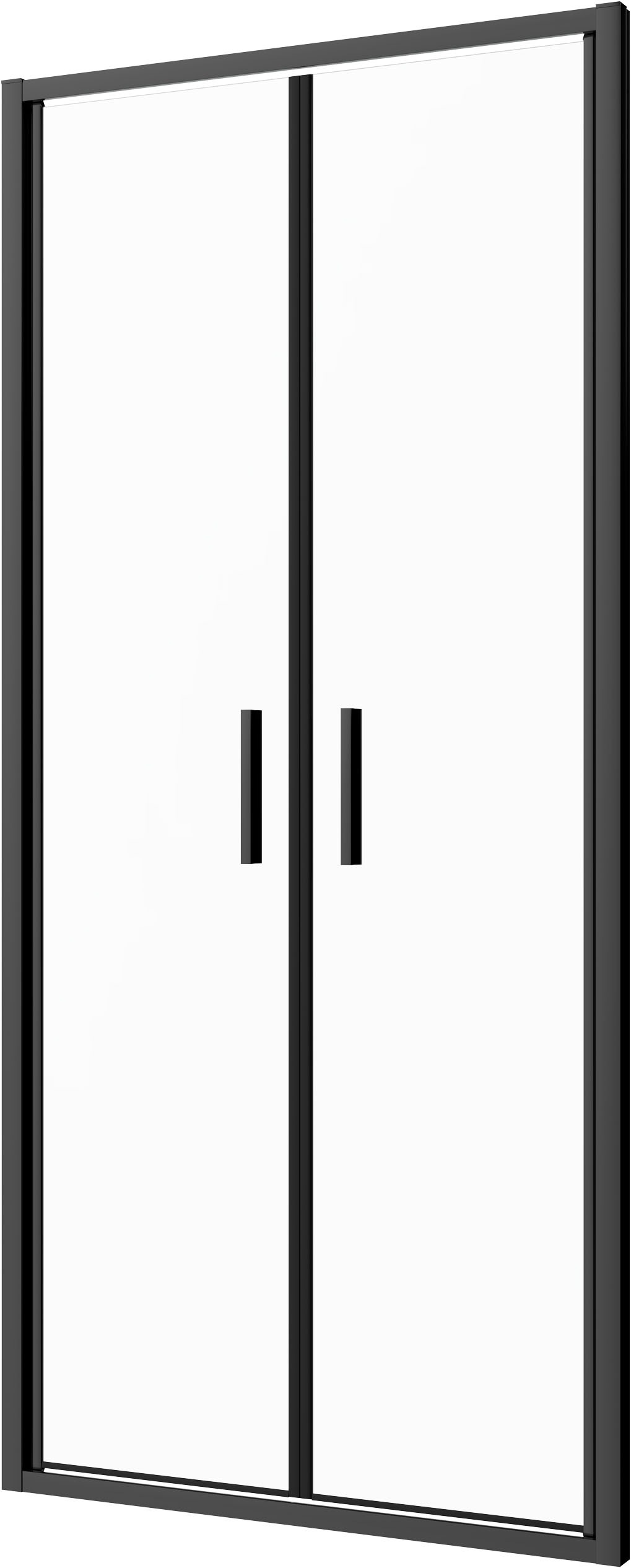 Sanotechnik Dusch-Doppelflügeltür »Sanotechnik SlimLine Salontür schwarz« 6mm ESG Sicherheitsglas mit Easy-Clean-Beschichtung
