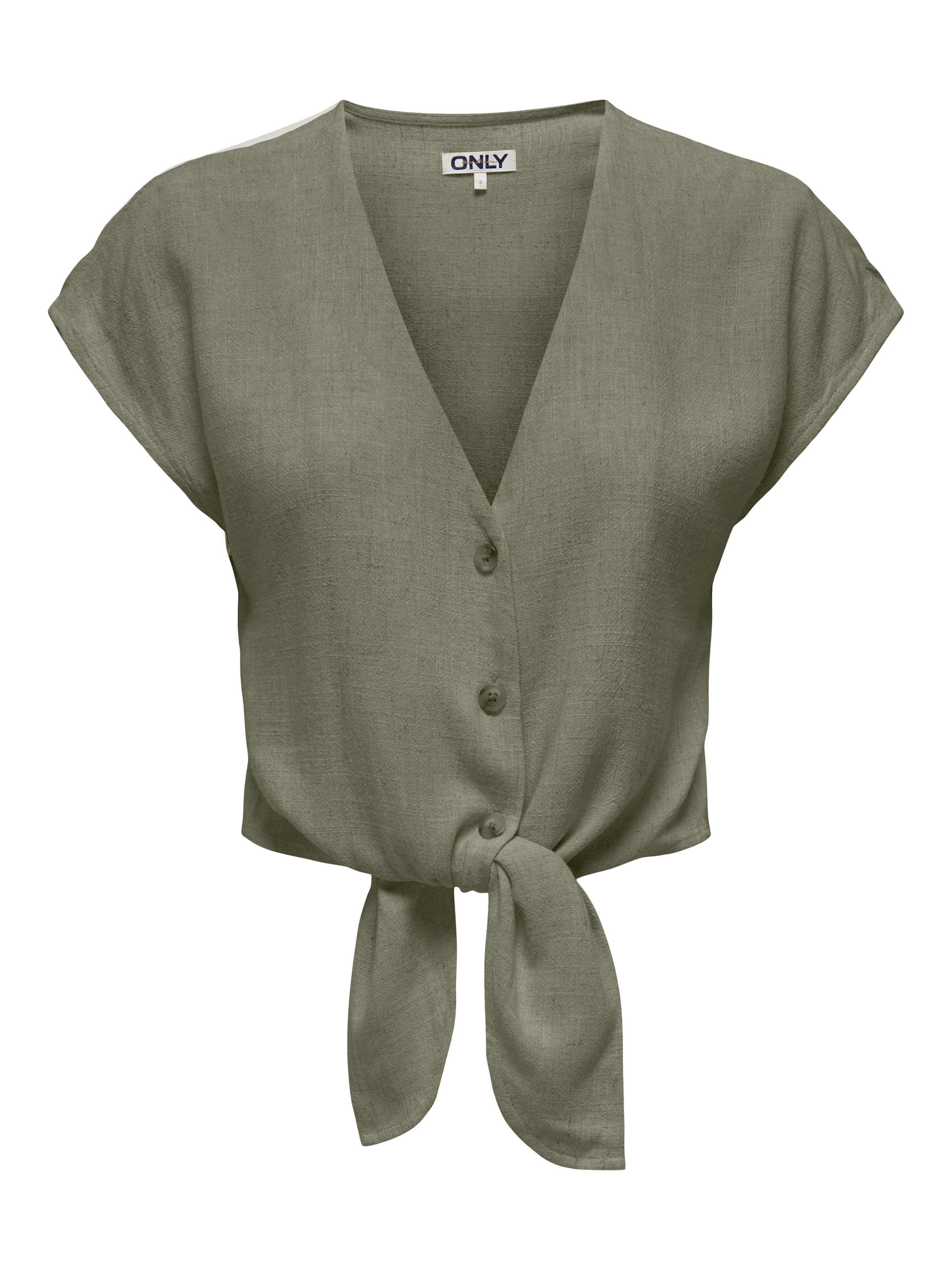 ONLY Kurzarmbluse "ONLSIESTA SS KNOT LIN BL SHIRT PNT NOOS" Viskosemischung günstig online kaufen